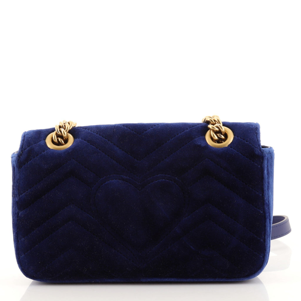 GG Marmont Flap Bag Matelasse Velvet Mini