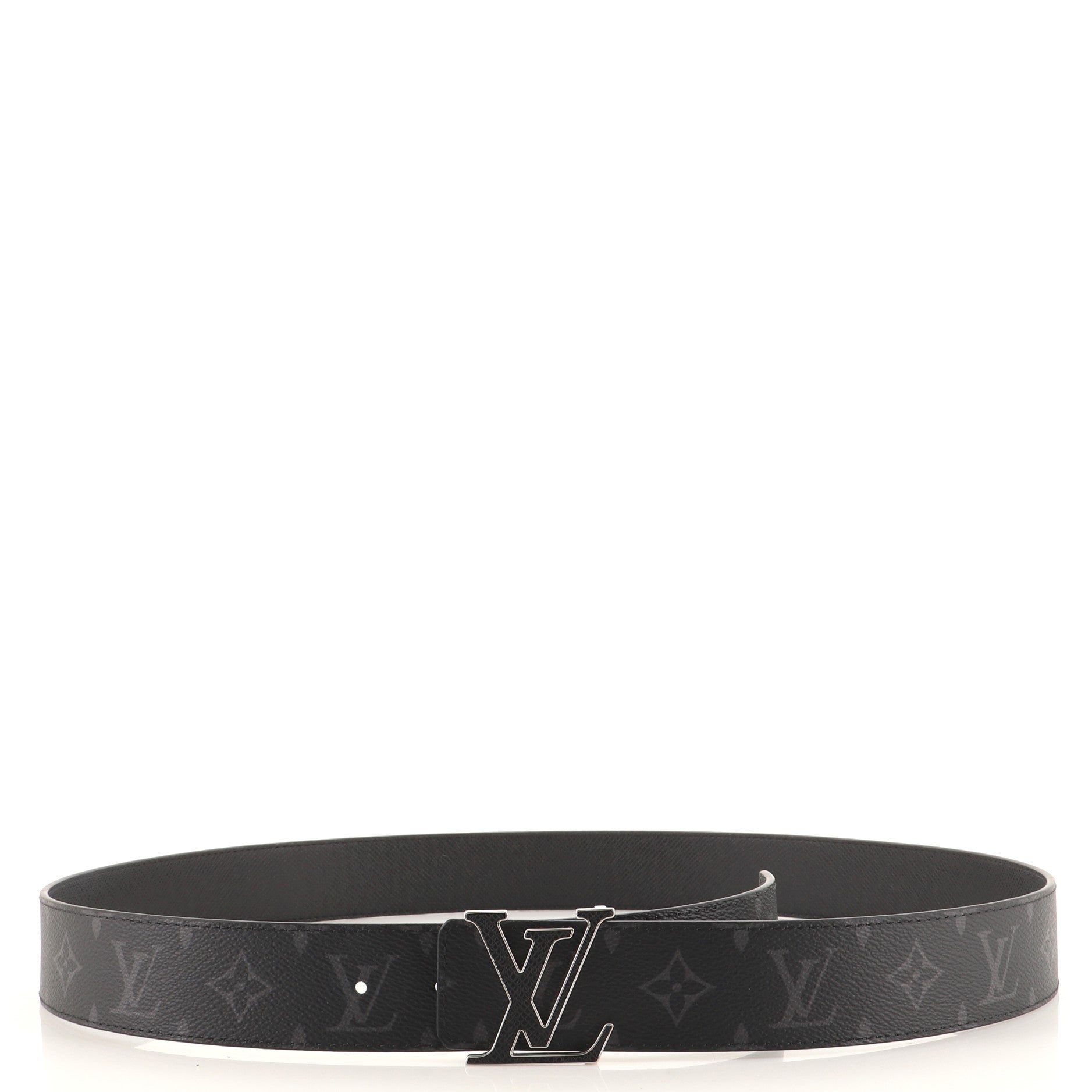 LV Line Reversible Belt Monogram Eclipse Canvas and Leather Wide 110