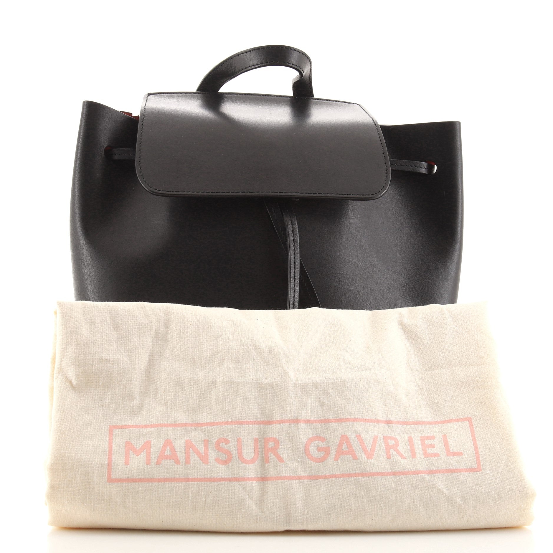 Drawstring Backpack Leather Mini