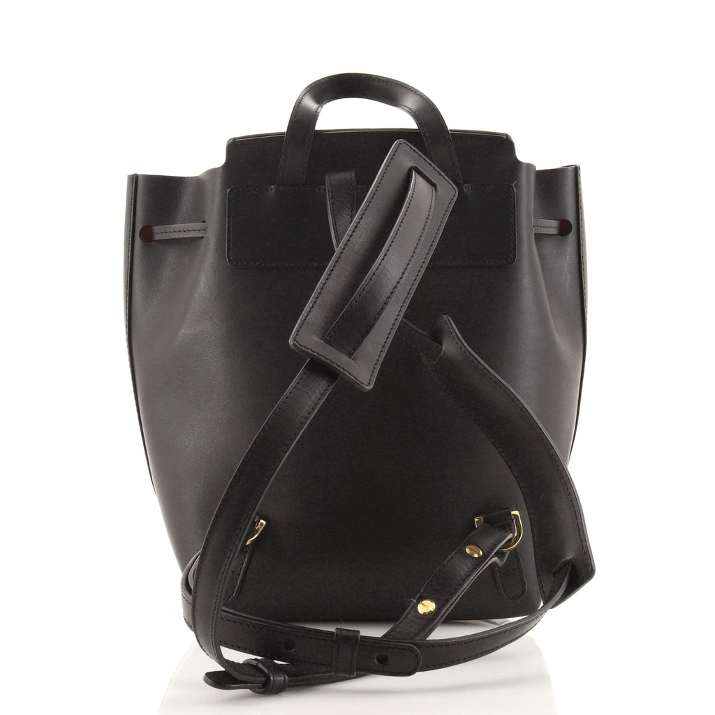 Drawstring Backpack Leather Mini