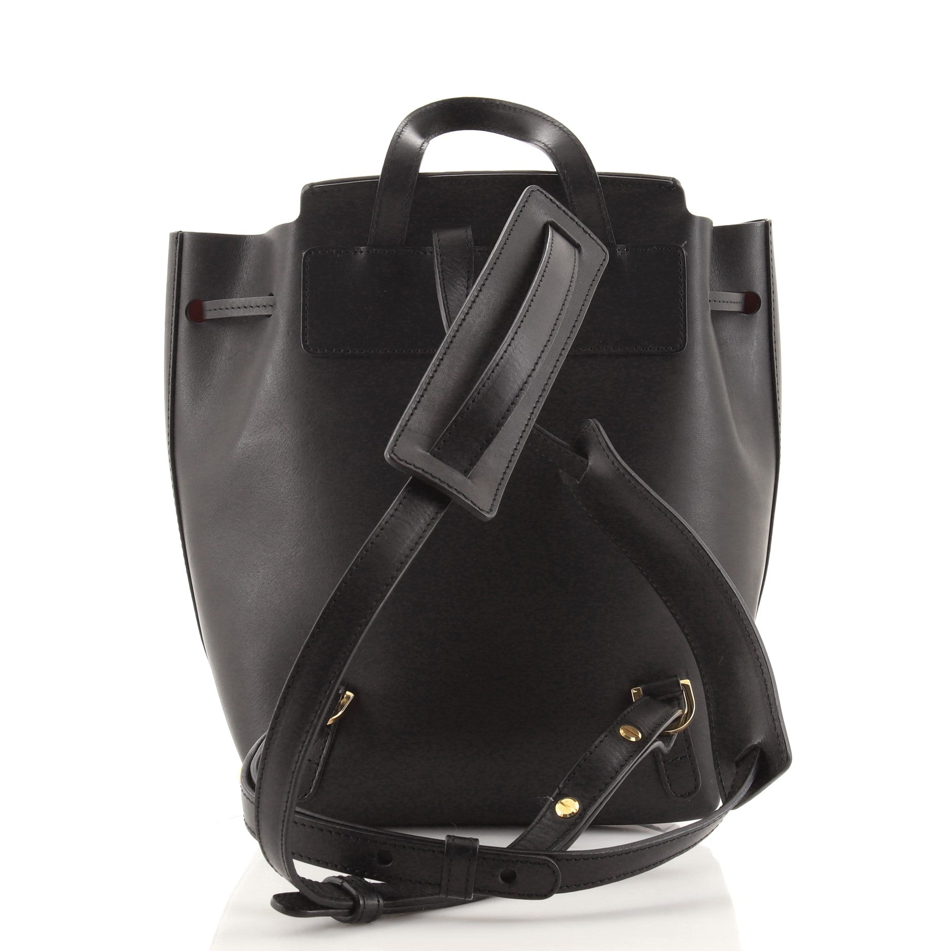 Drawstring Backpack Leather Mini