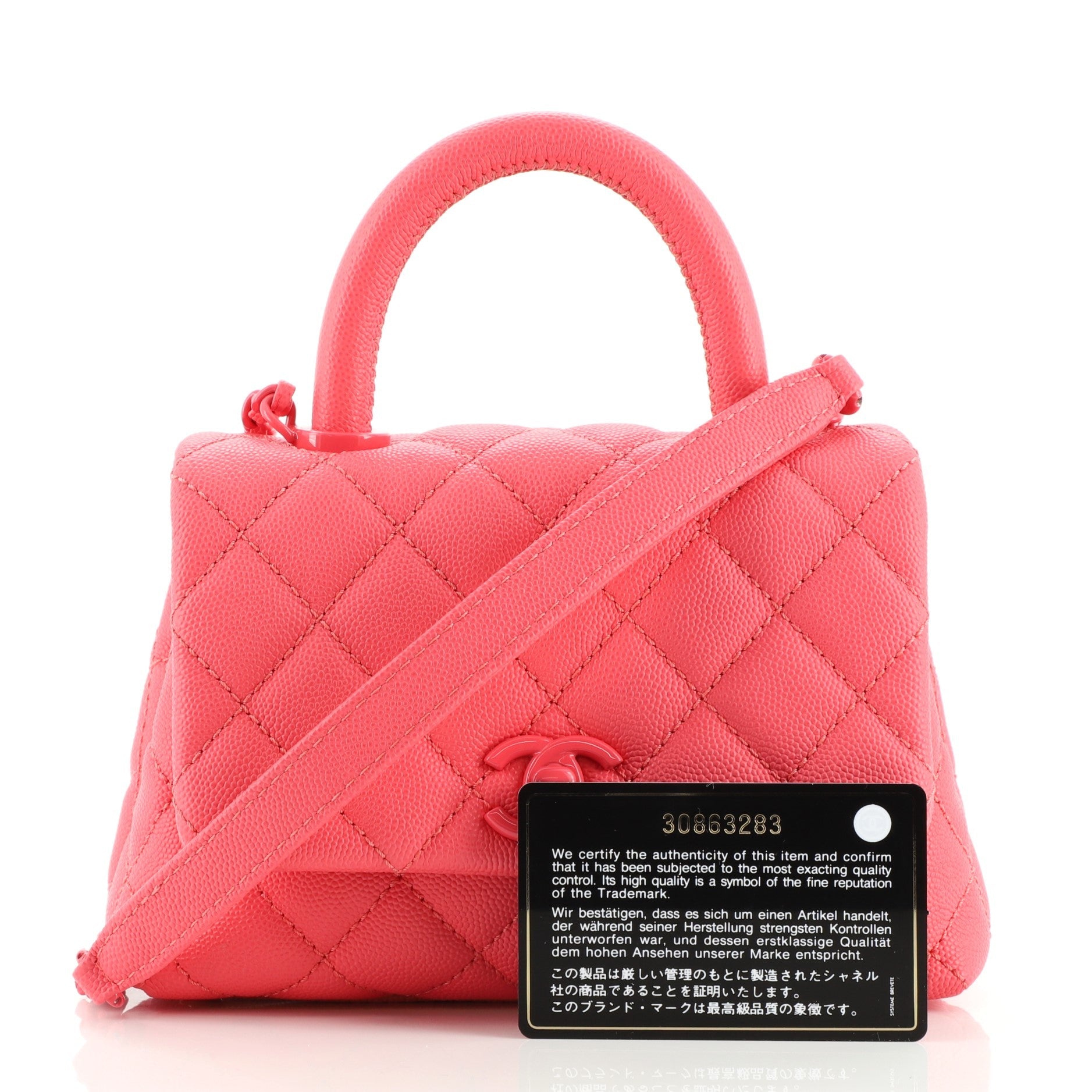 Coco Top Handle Bag Quilted Caviar Extra Mini
