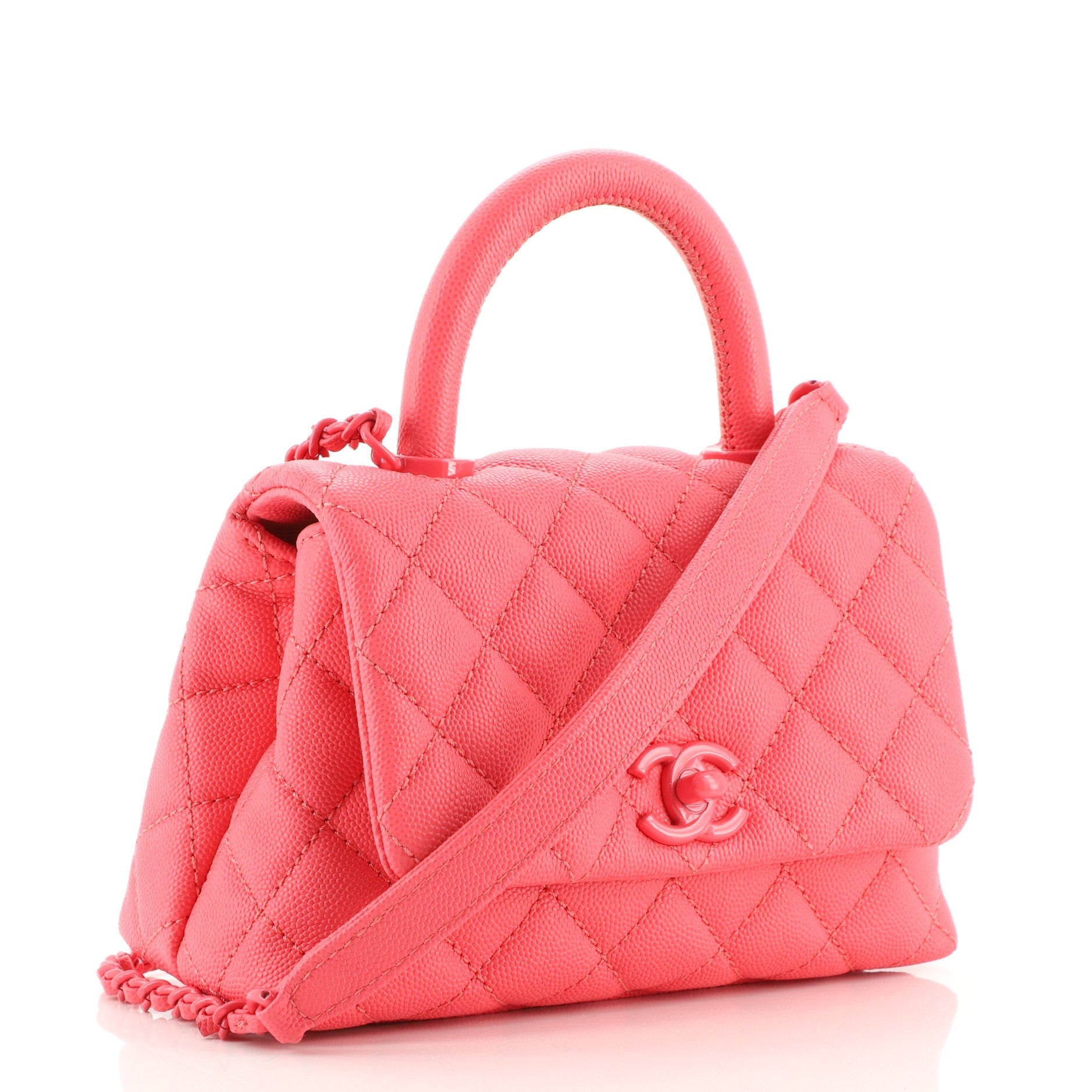 Coco Top Handle Bag Quilted Caviar Extra Mini