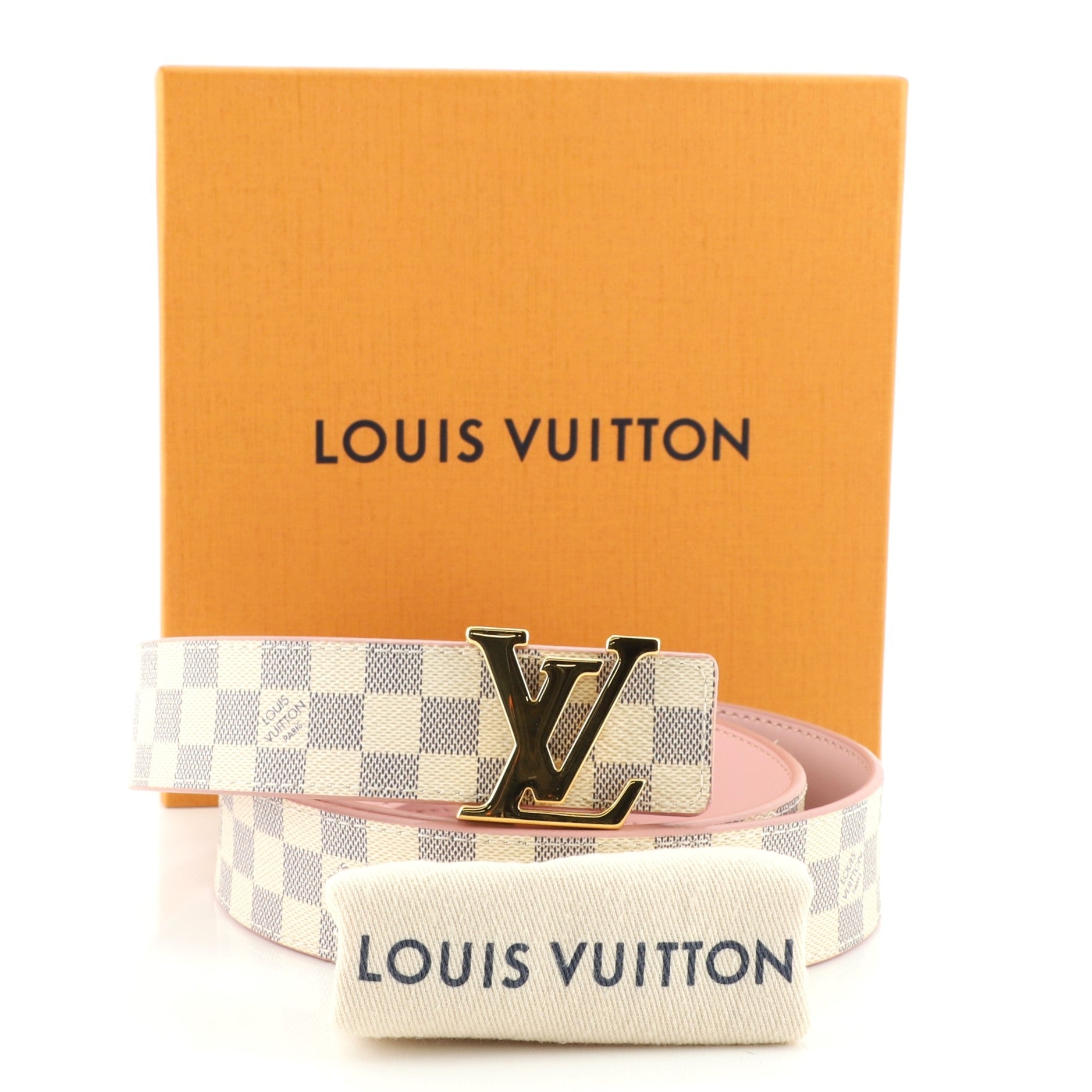 LV Initiales Reversible Belt Damier and Leather Medium 85