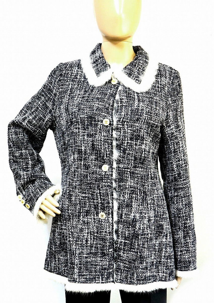 Chanel Wool Rabbit Fur Coat