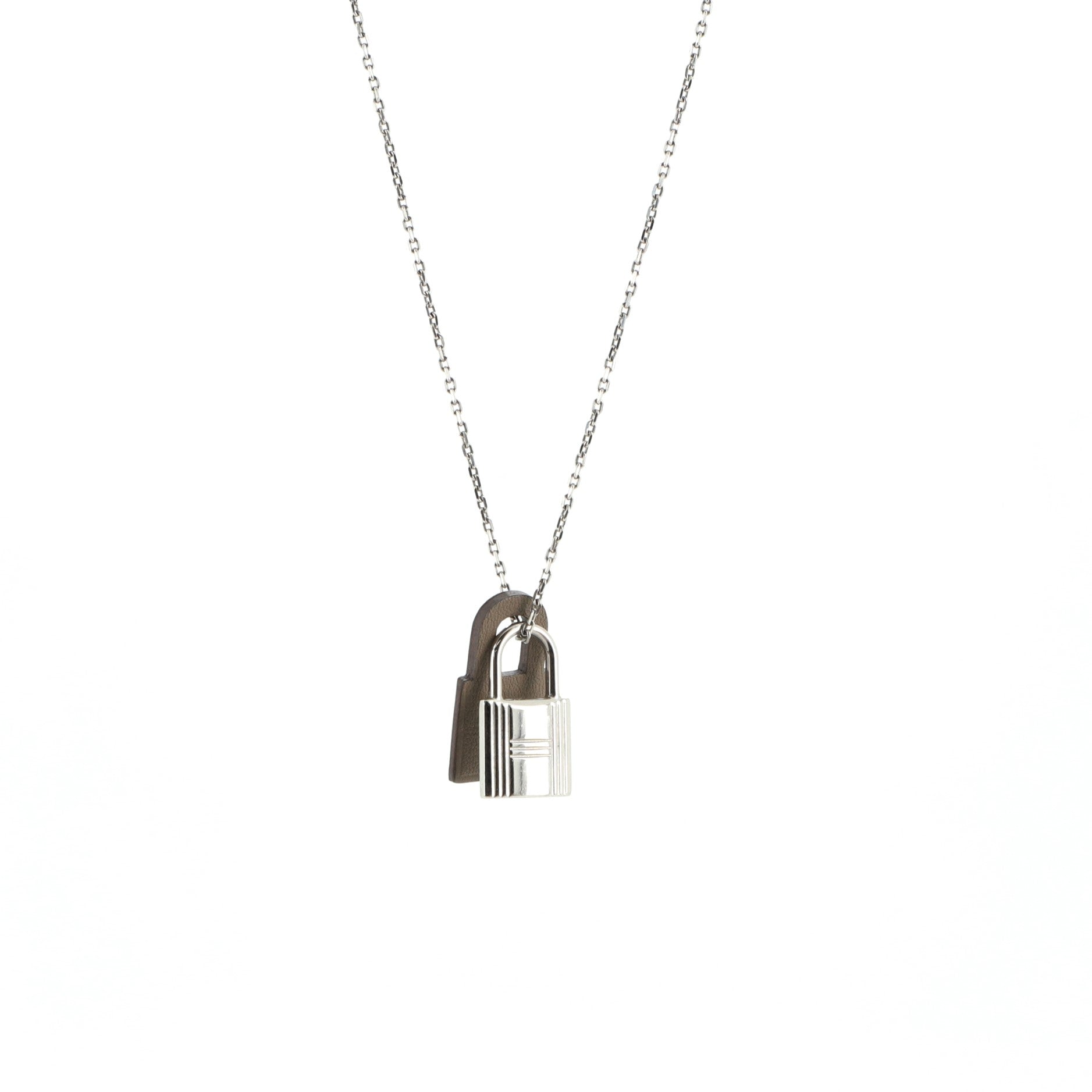 O'Kelly Pendant Necklace Metal and Leather Small