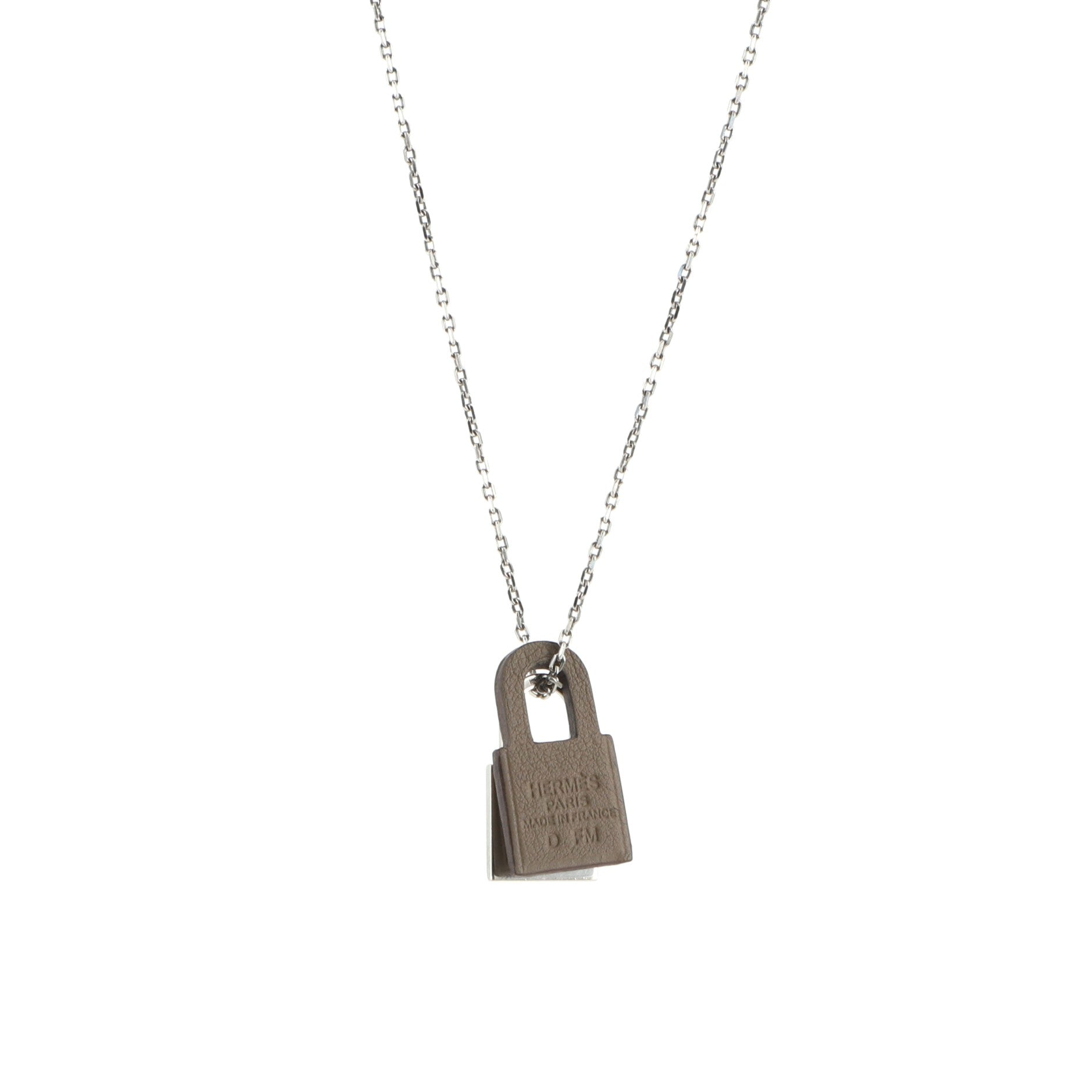 O'Kelly Pendant Necklace Metal and Leather Small