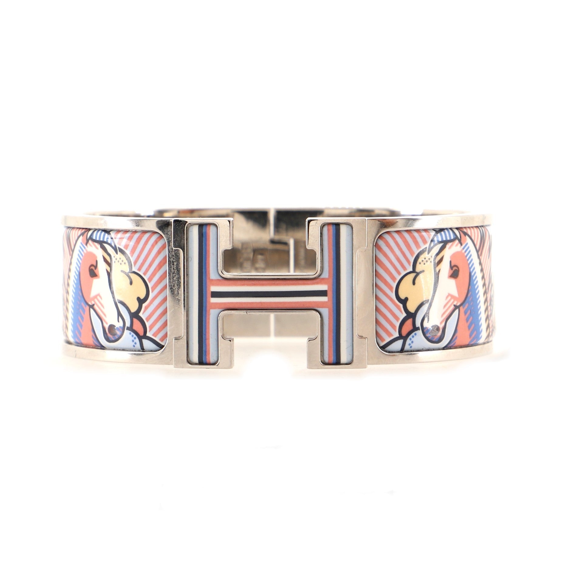 Clic Clac H Bracelet Printed Enamel Wide