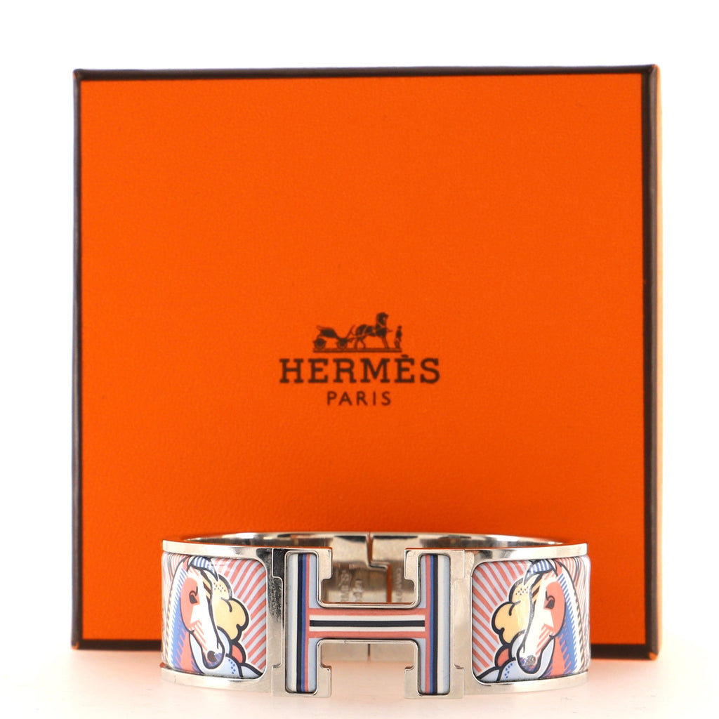 Clic Clac H Bracelet Printed Enamel Wide