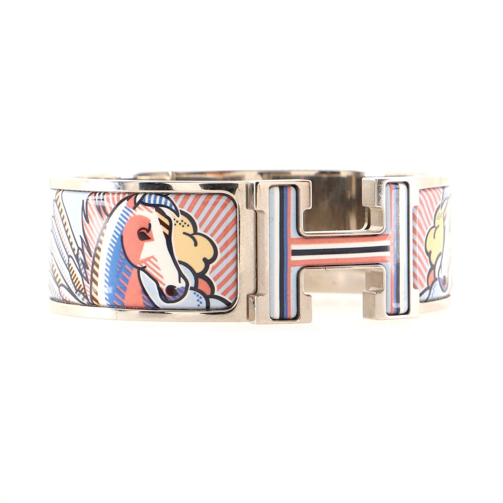 Clic Clac H Bracelet Printed Enamel Wide