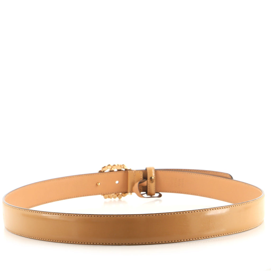 Interlocking G Belt Leather with Crystal and Faux Pearl Wide 95