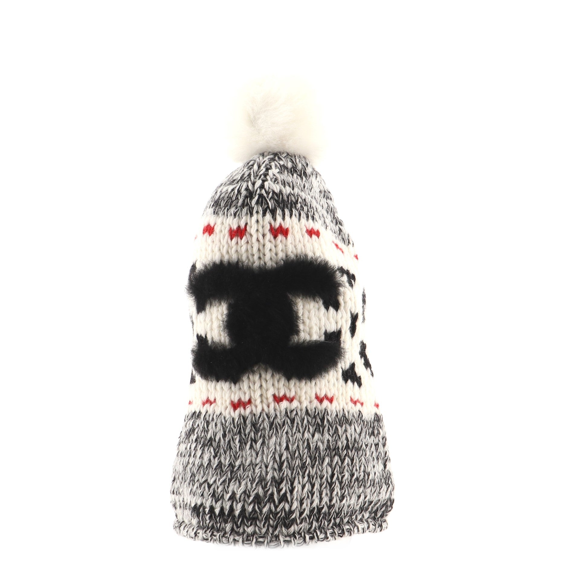 Multi CC Pom Pom Beanie Wool and Shearling XXL