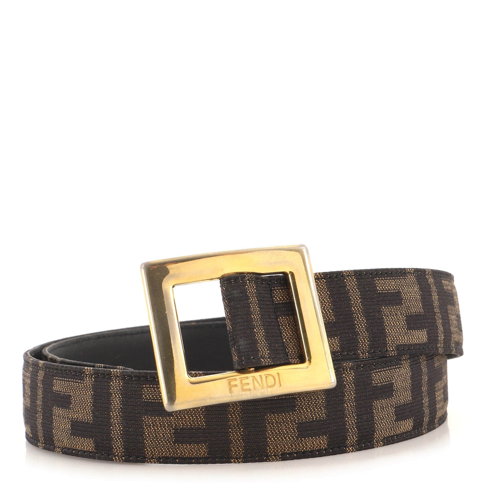 Square Buckle Belt Zucca Canvas Medium 90