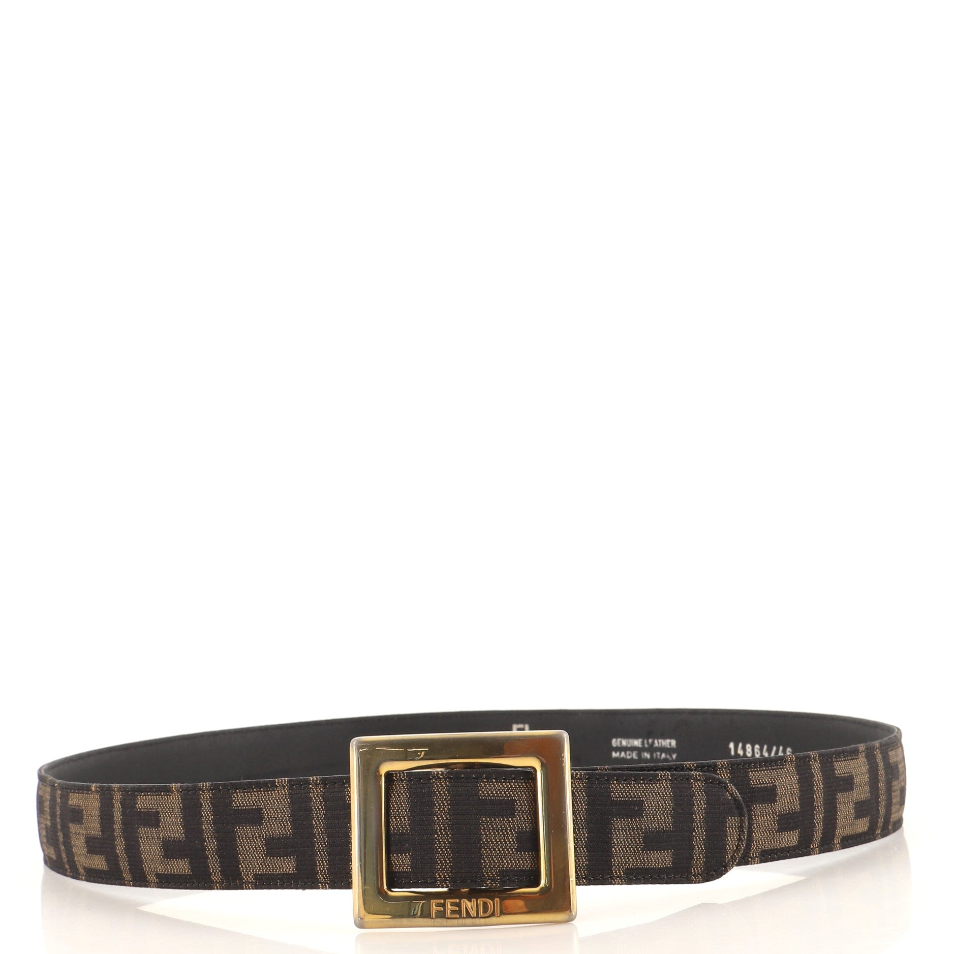Square Buckle Belt Zucca Canvas Medium 90