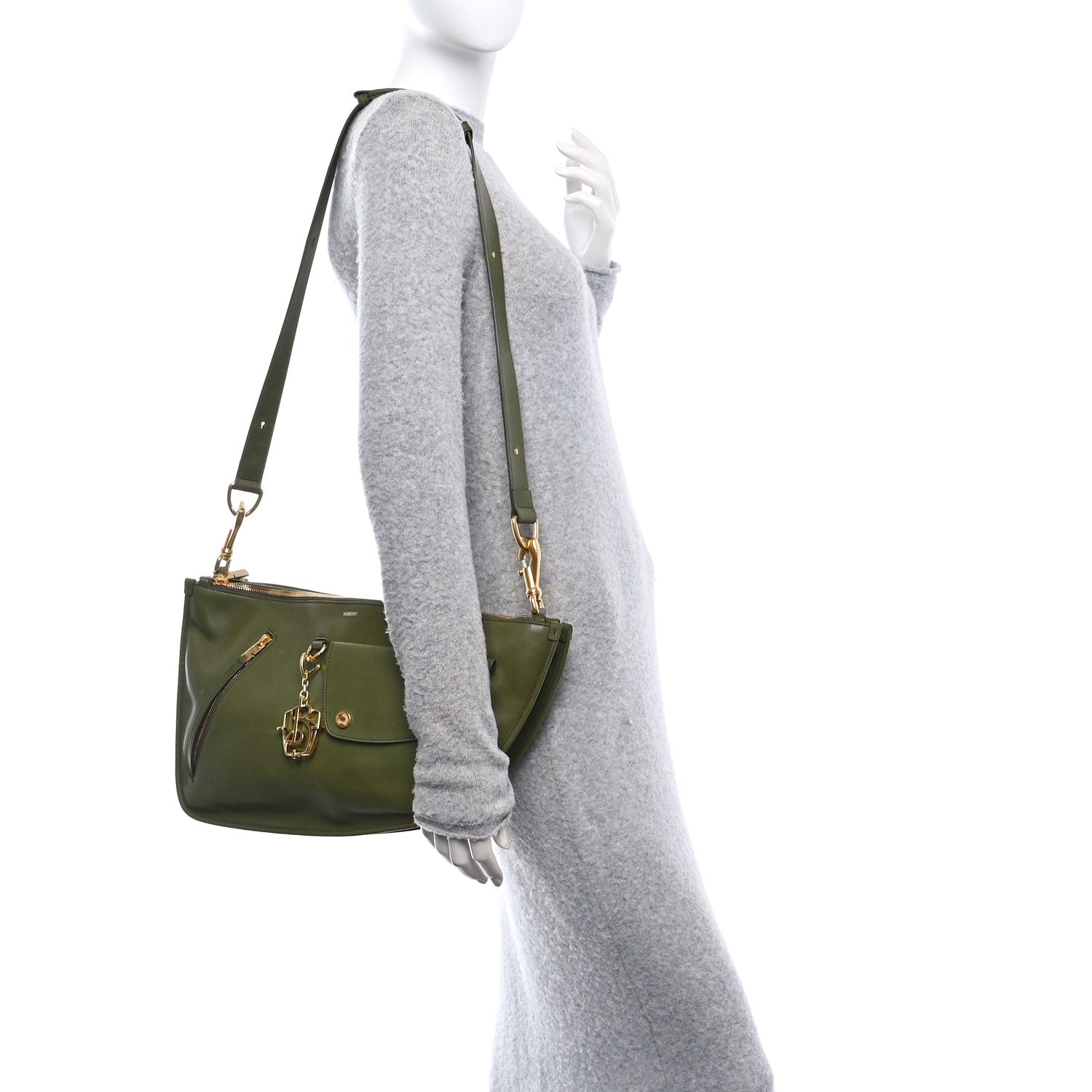 Calfskin Medium Shield Twin Bag Coal