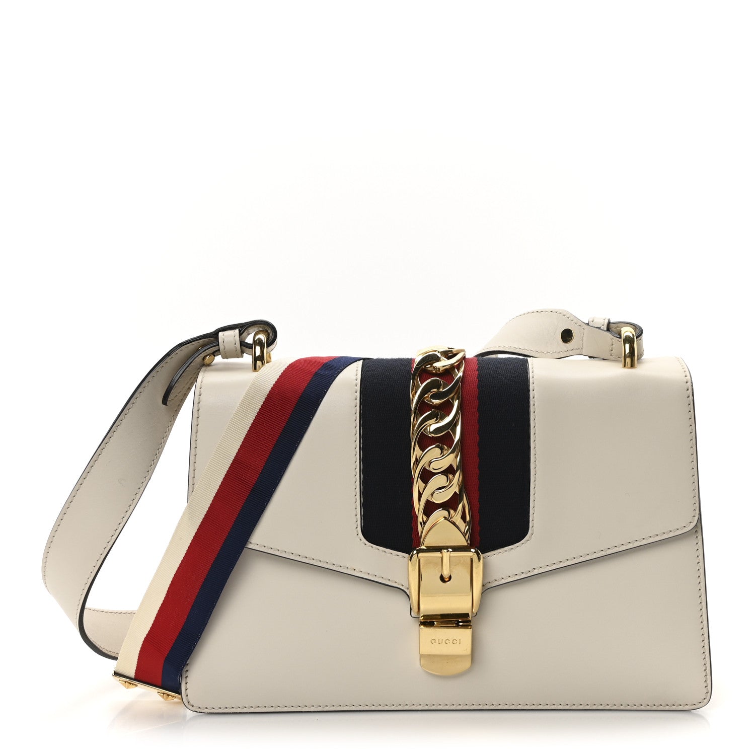 Calfskin Small Sylvie Shoulder Bag Off White