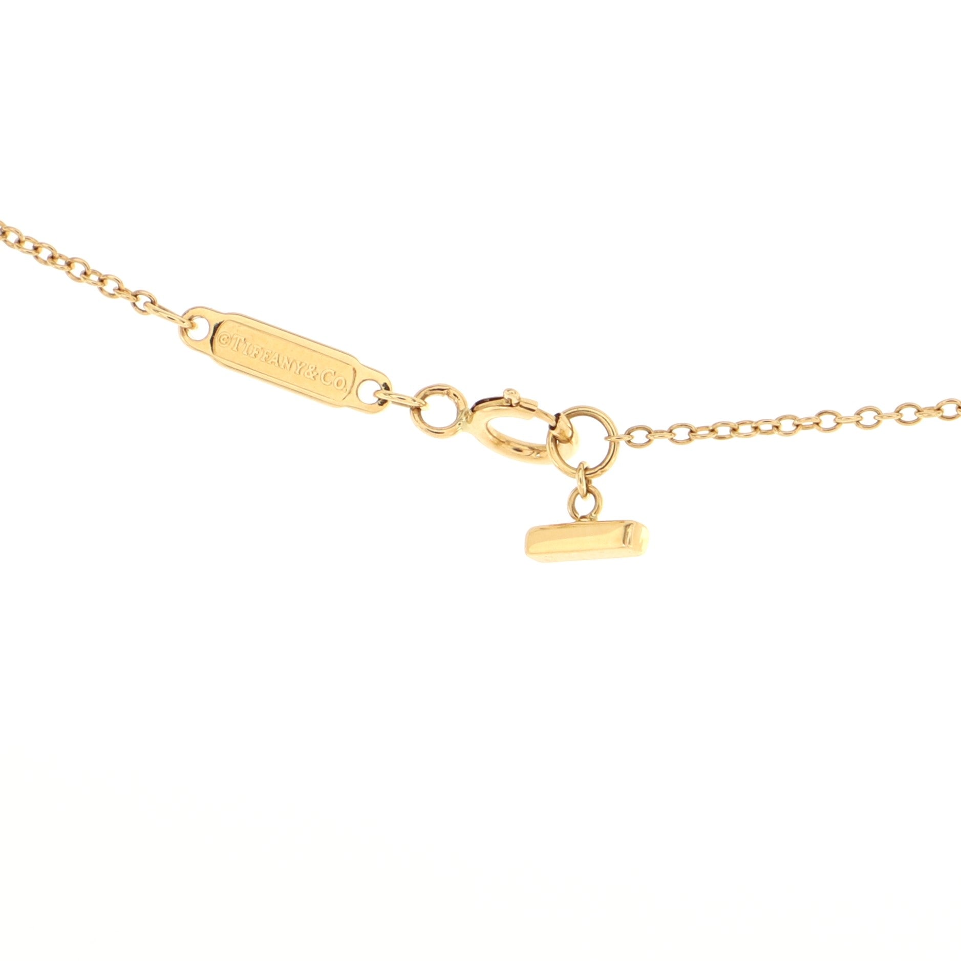 T Smile Pendant Necklace 18K Yellow Gold with Diamonds Mini