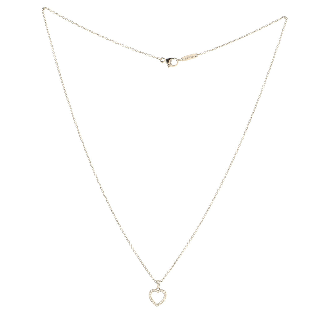 Metro Heart Pendant Necklace Platinum and Diamonds