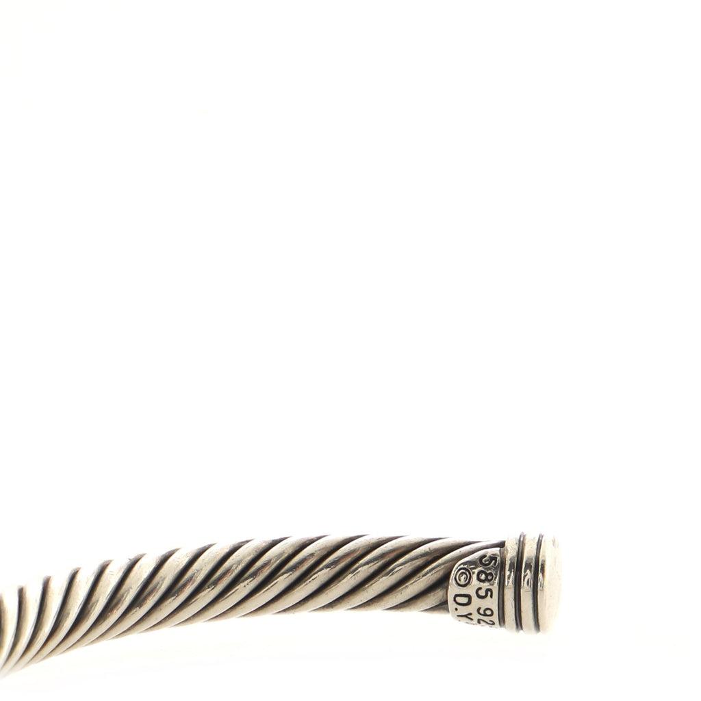 X Cable Bracelet Sterling Silver with 14K Yellow Gold 5mm