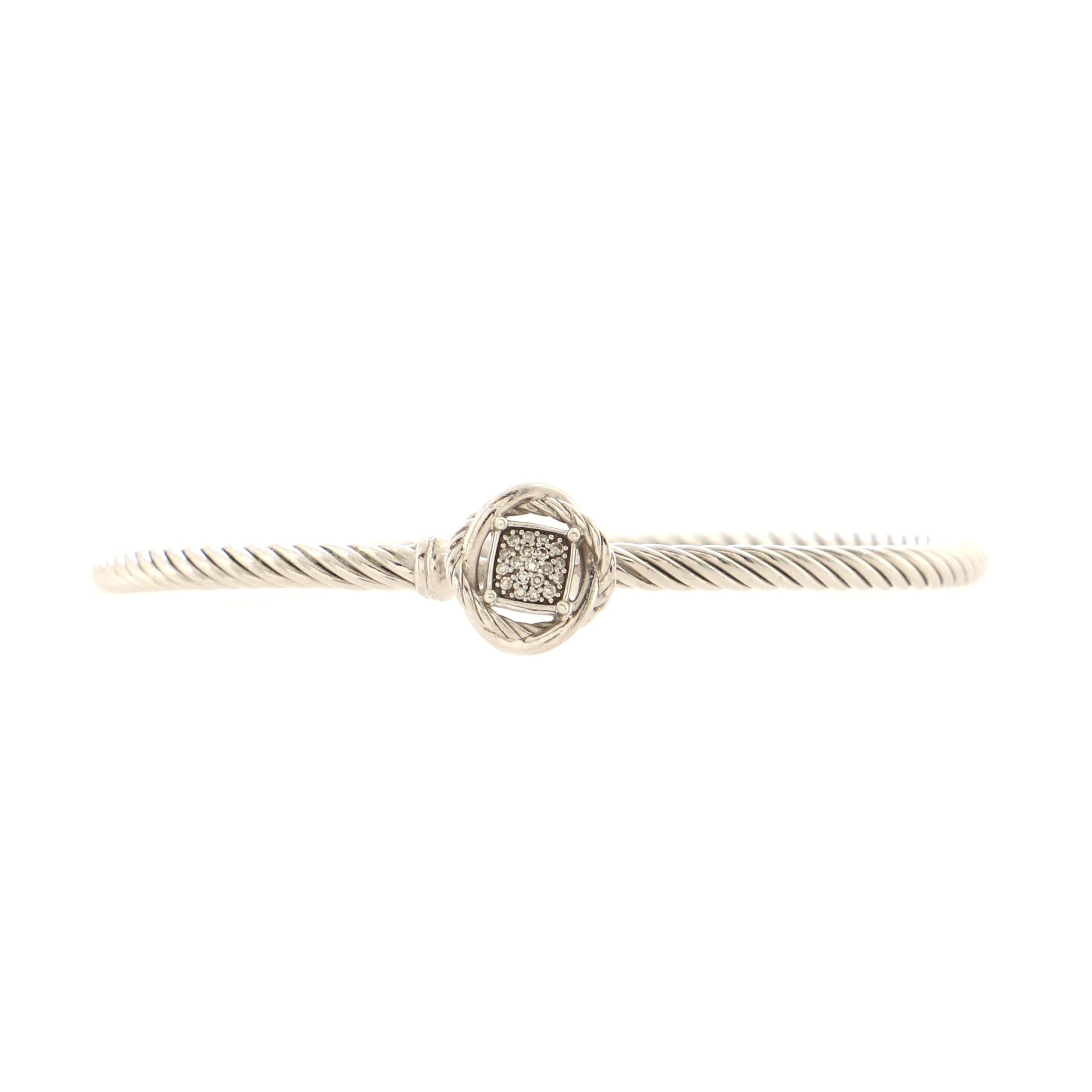 Infinity Bracelet Sterling Silver with Diamonds 3mm
