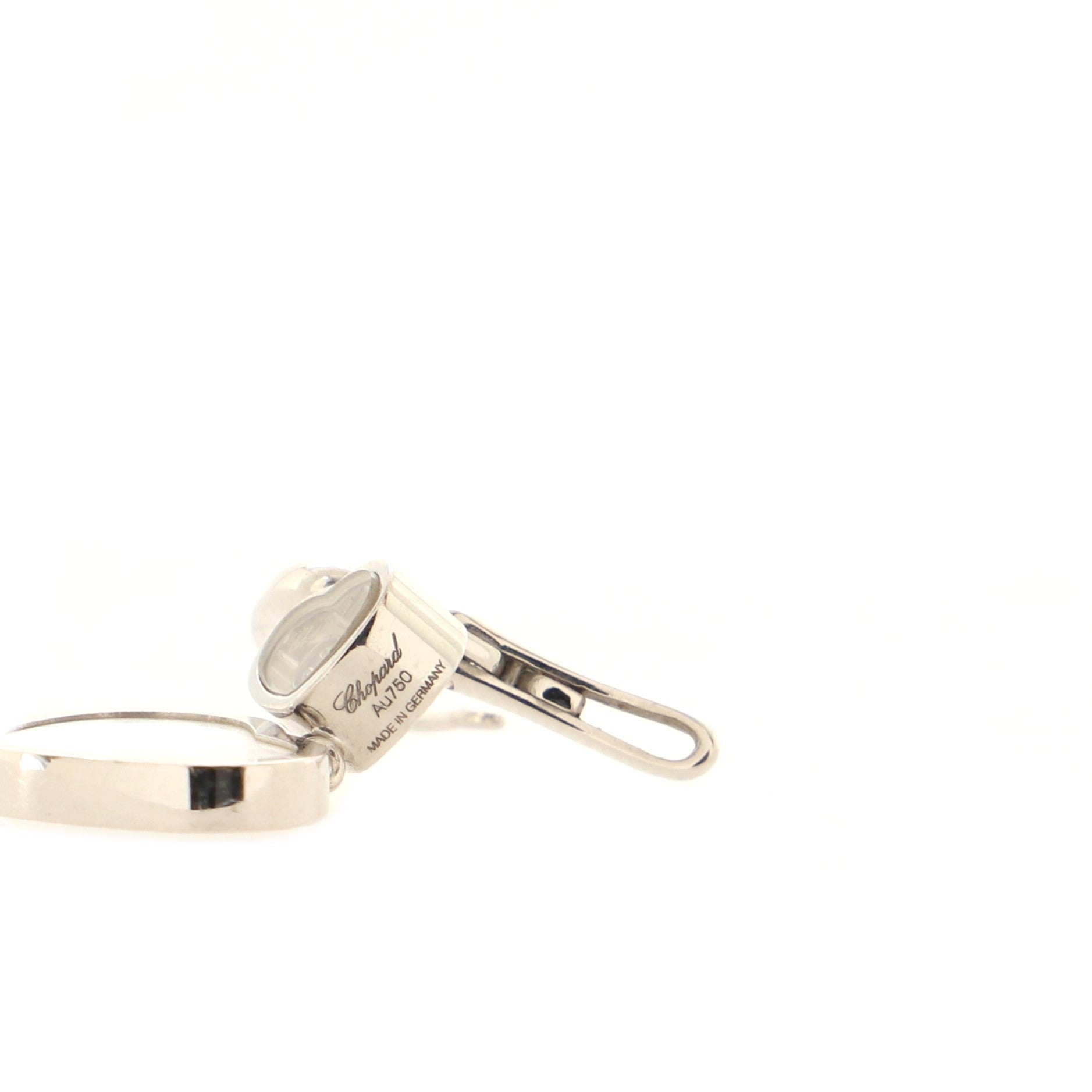 Happy Hearts Drop Earrings 18K White Gold with Mother of Pearl and Diamond