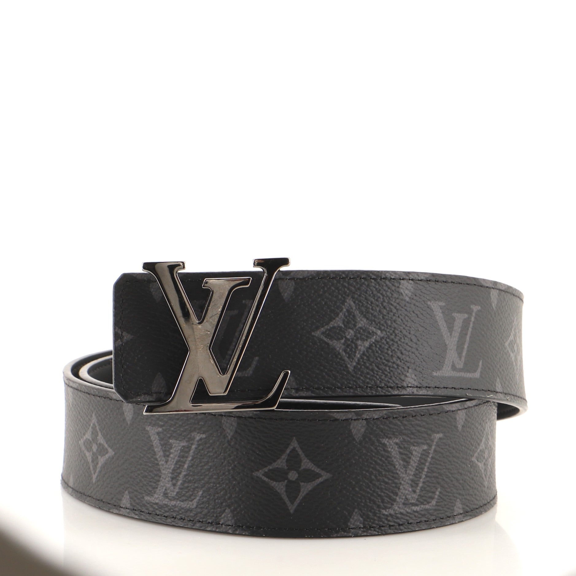 LV Initiales Reversible Belt Monogram Eclipse Canvas Wide 85