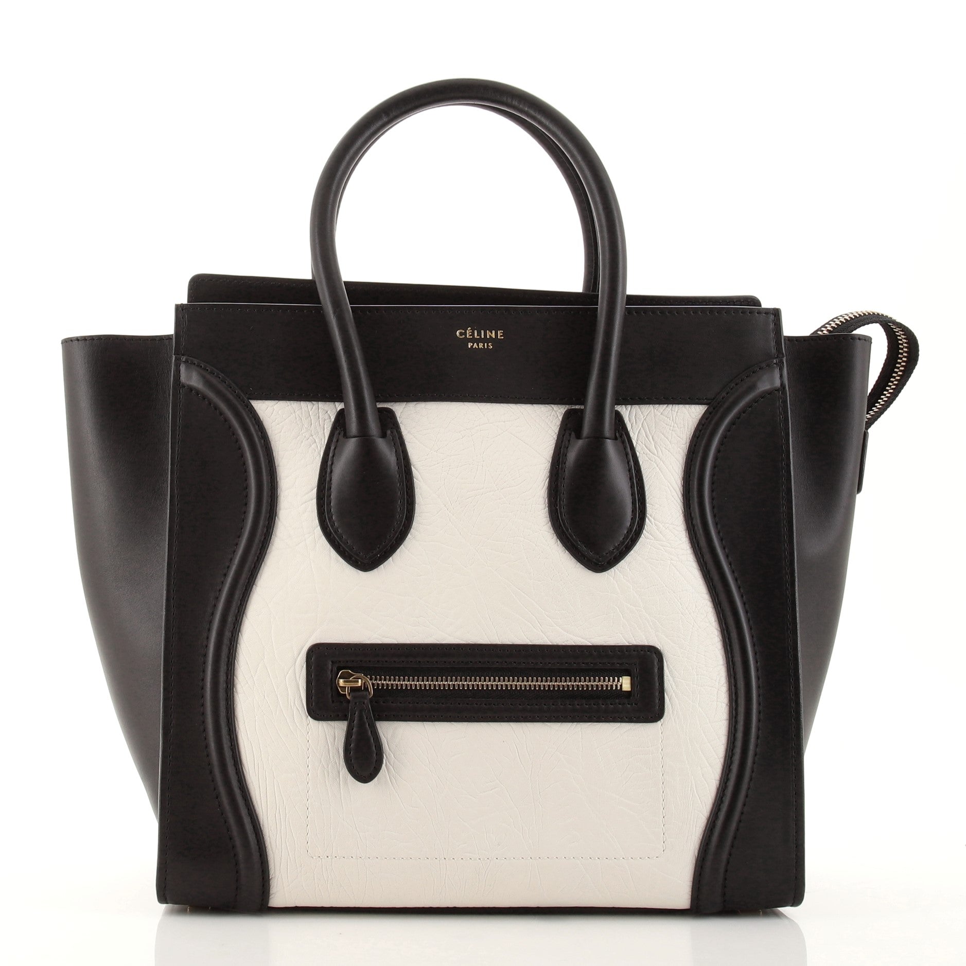 Bicolor Luggage Bag Leather Mini