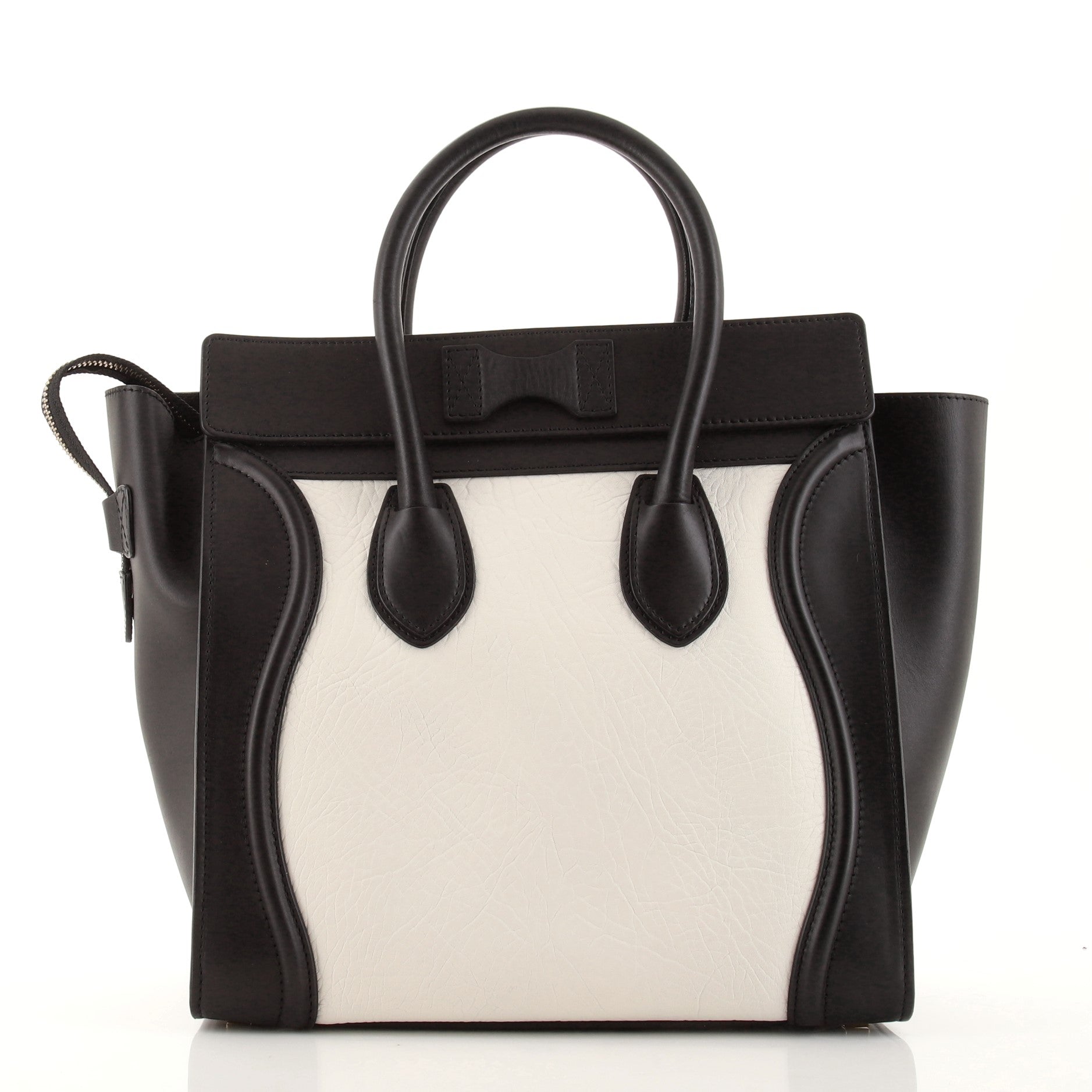 Bicolor Luggage Bag Leather Mini