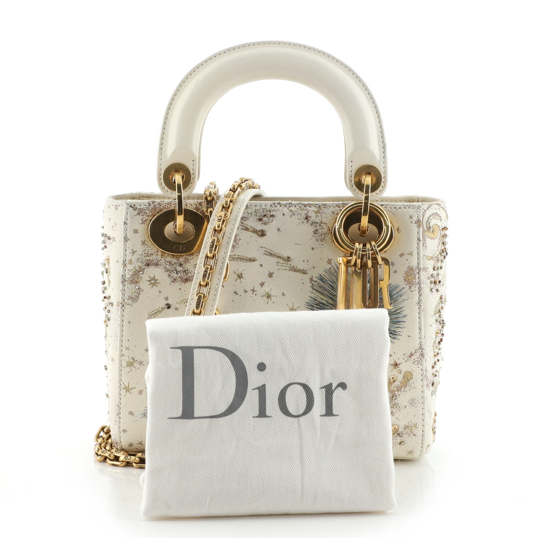 Lady Dior Bag Embroidered Calfskin Mini