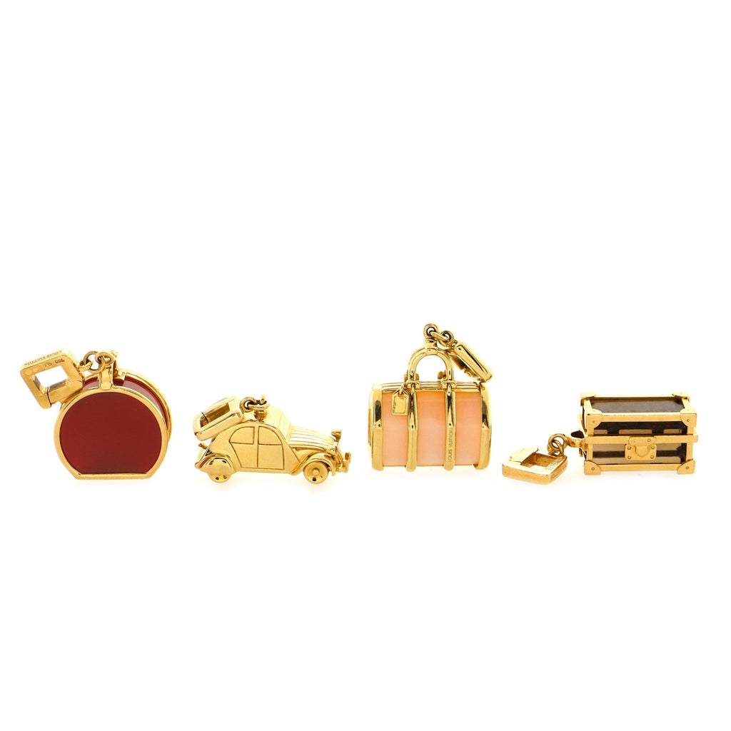 World Travel 4 Charm Bracelet 18K Yellow Gold