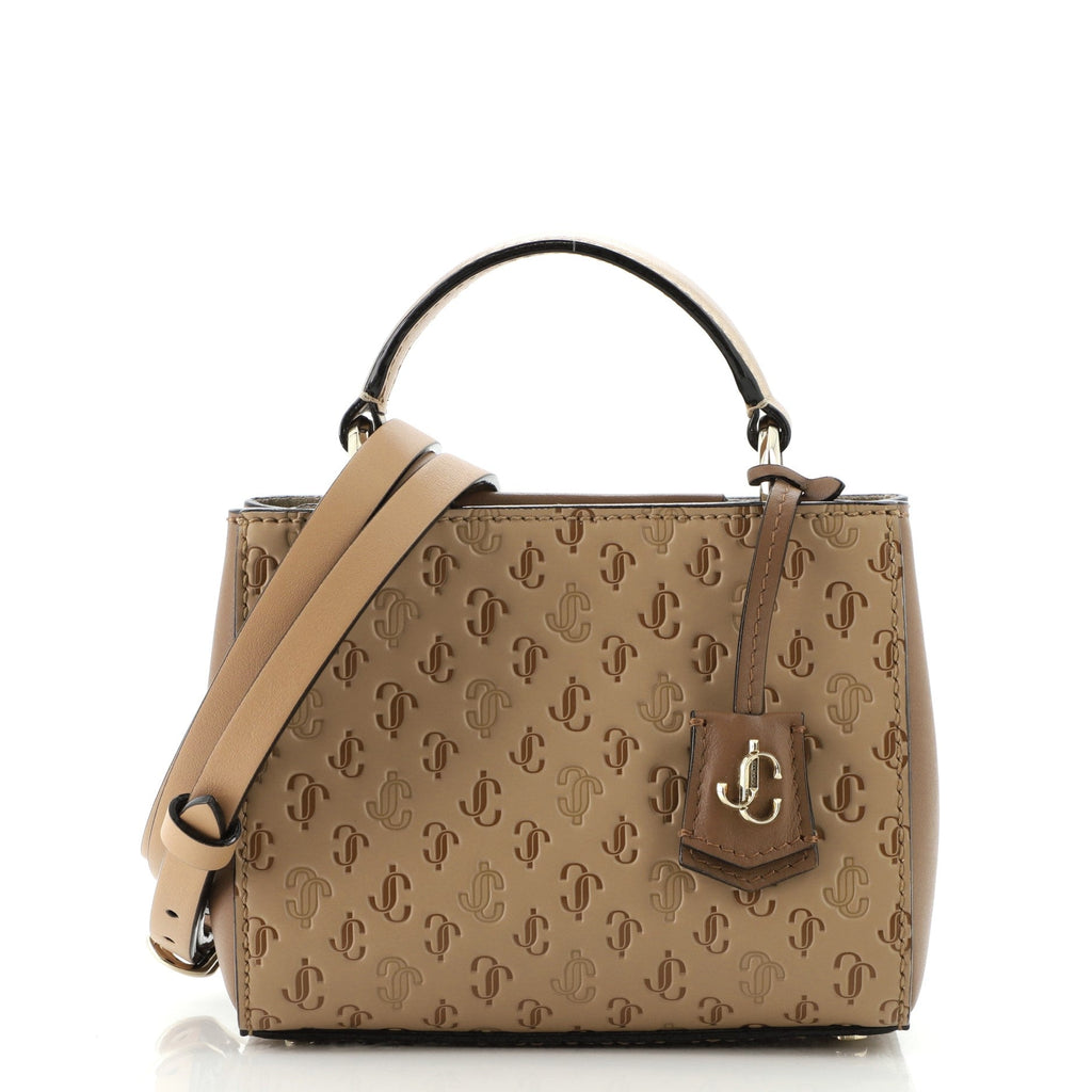 Varenne Top Handle Bag Monogram Embossed Leather Mini