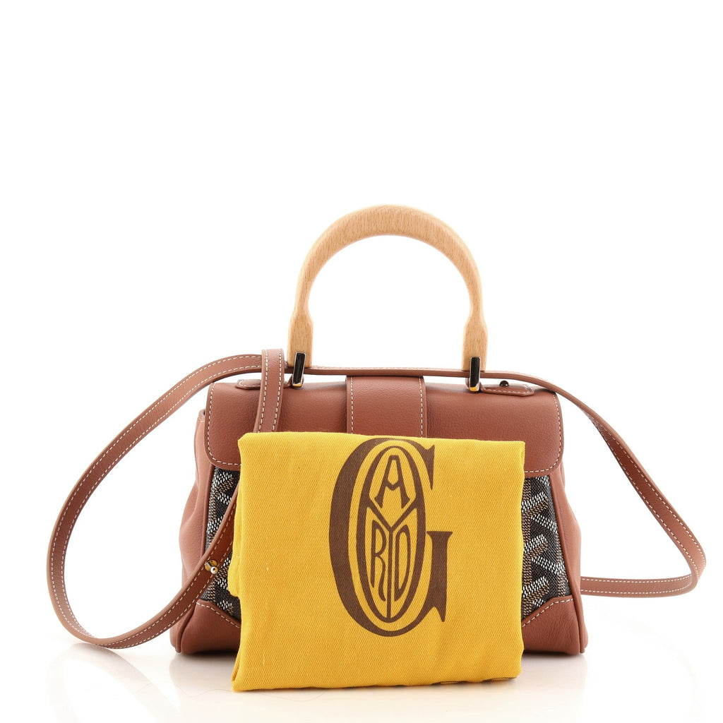 Saigon Top Handle Bag Coated Canvas with Leather Mini