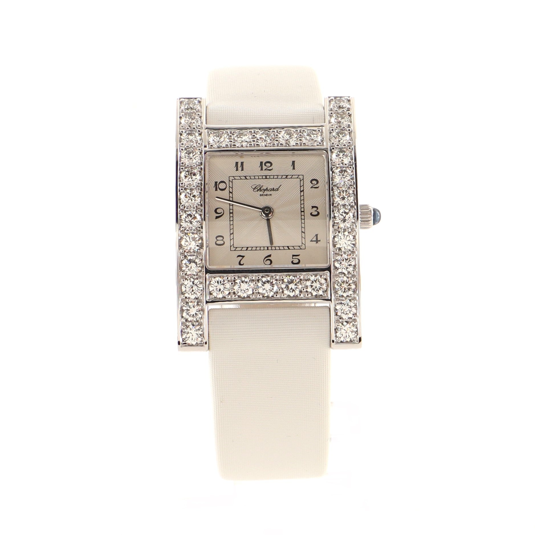 Your Hour Quartz Watch White Gold and Satin with Diamond Bezel 25