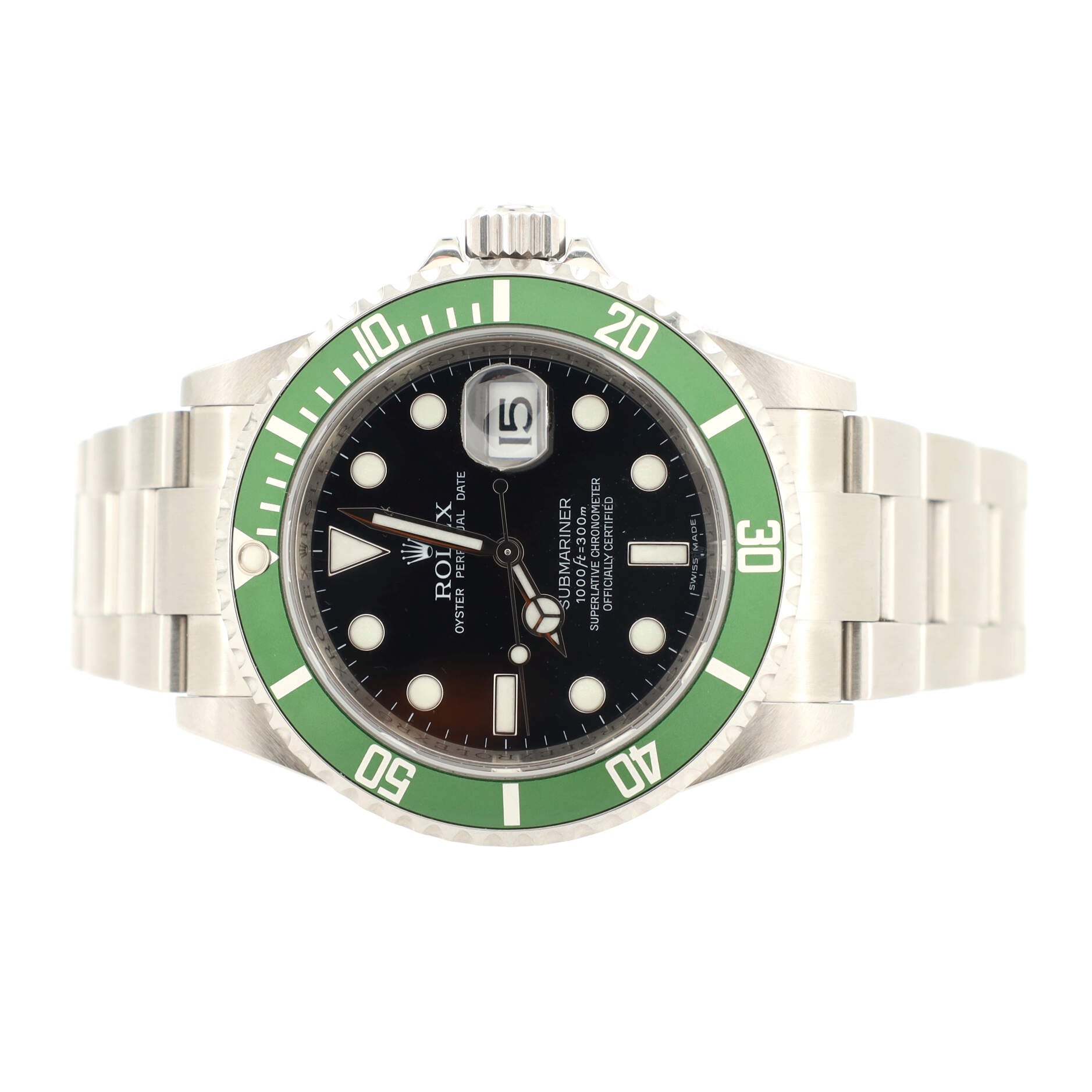 Oyster Perpetual Submariner Kermit Date Automatic Watch Stainless Steel 40