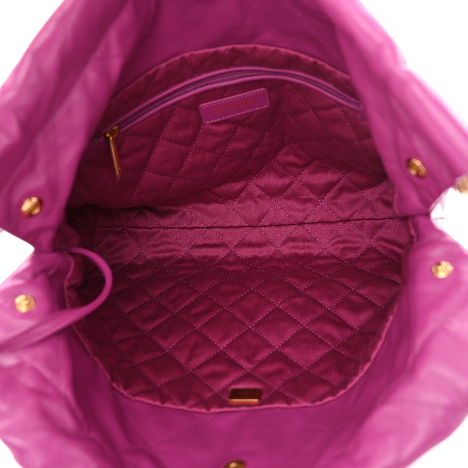 Shiny Calfskin Quilted Small Chanel 22 Purple