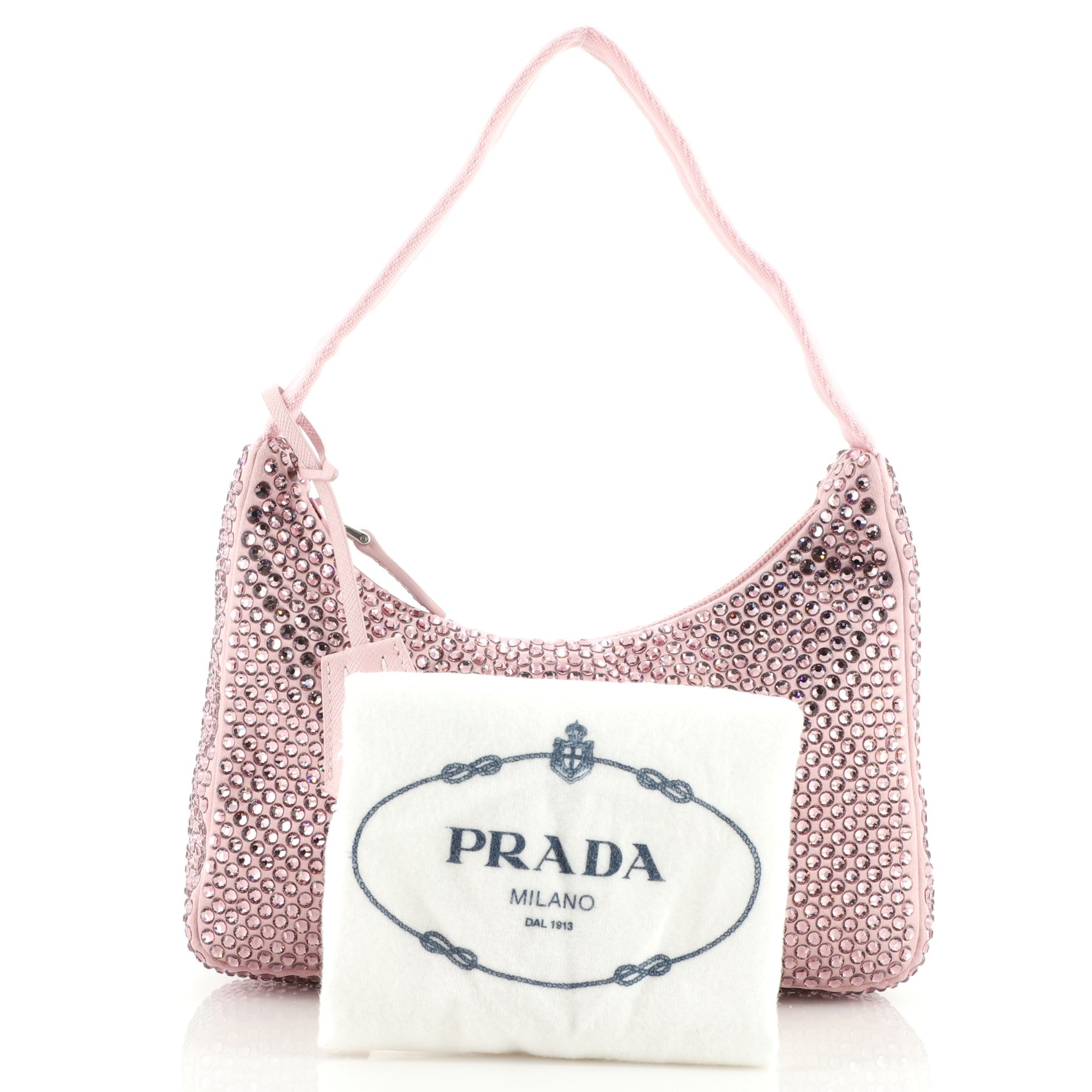 Re-Edition 2000 Hobo Crystal Embellished Satin Mini