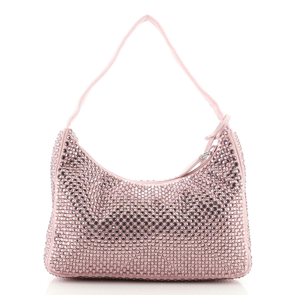 Re-Edition 2000 Hobo Crystal Embellished Satin Mini