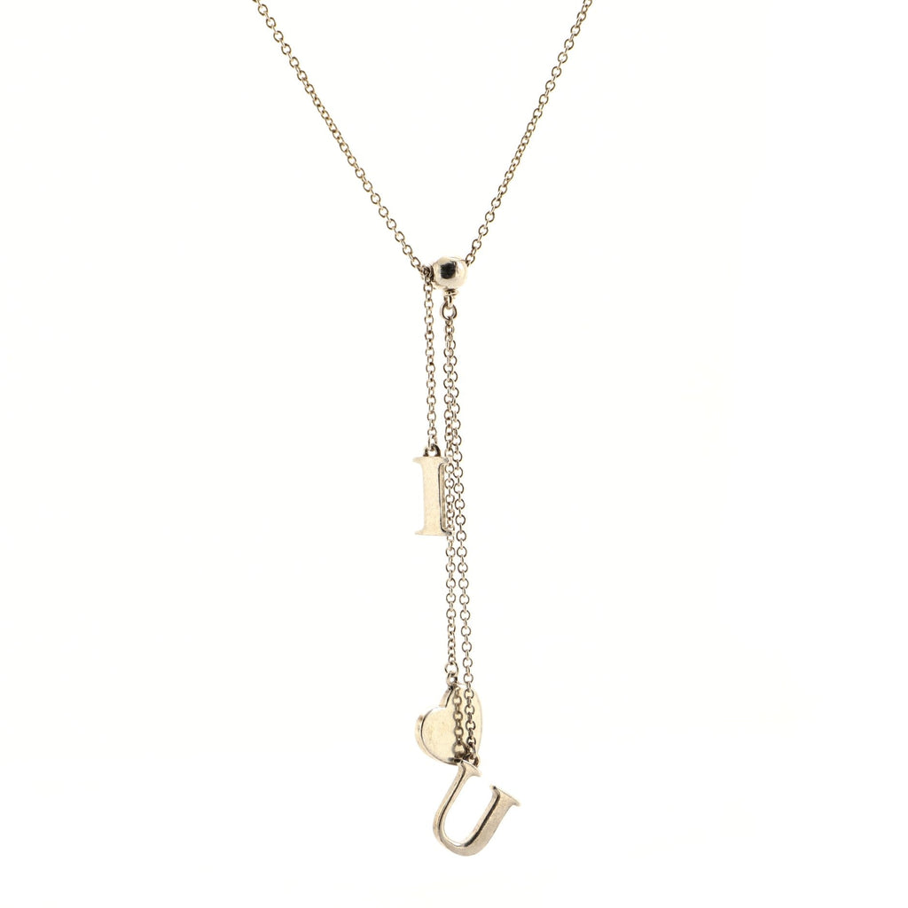 I Love You Drop Pendant Necklace Sterling Silver