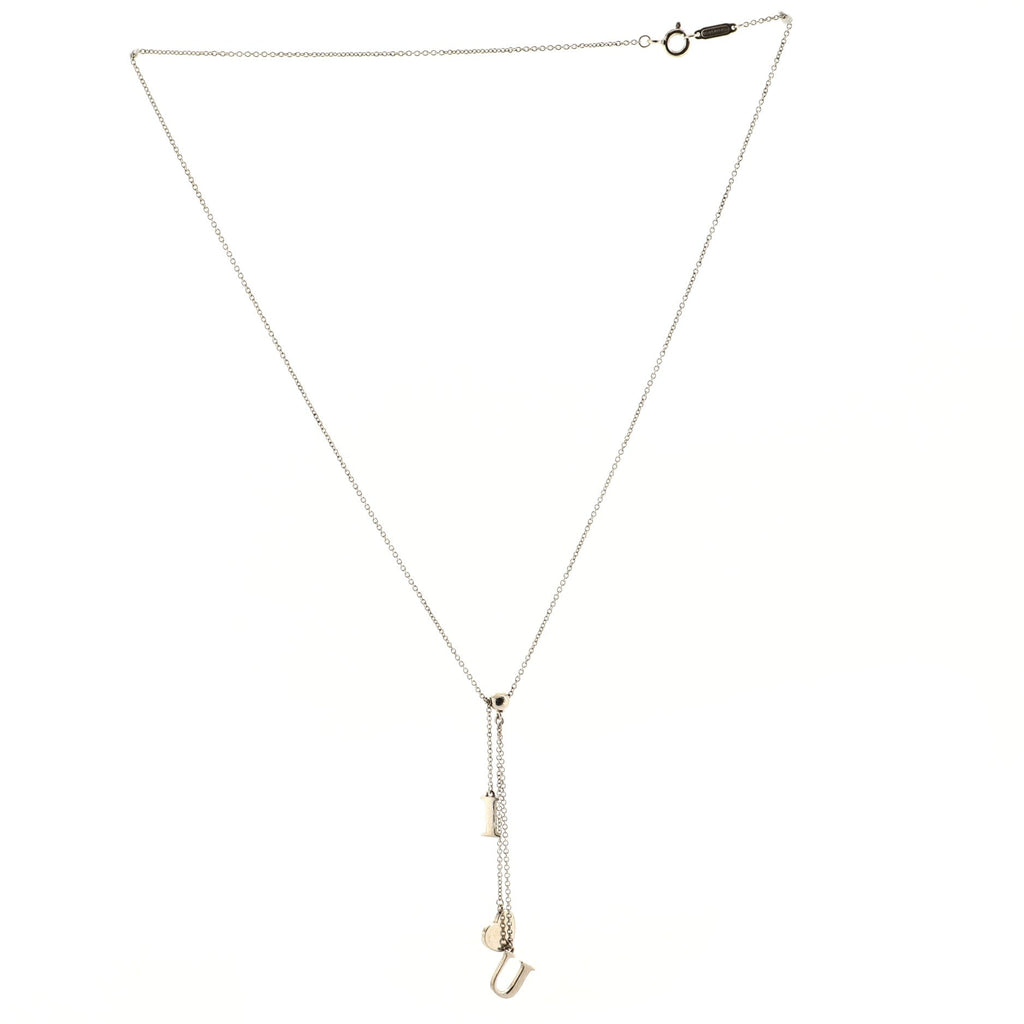 I Love You Drop Pendant Necklace Sterling Silver