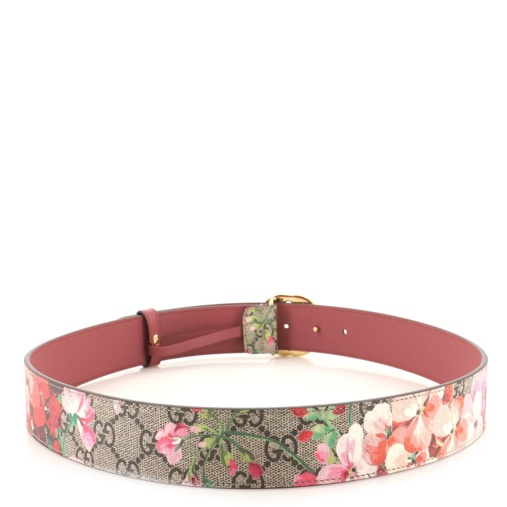 Interlocking G Belt Blooms Print GG Coated Canvas Wide 90