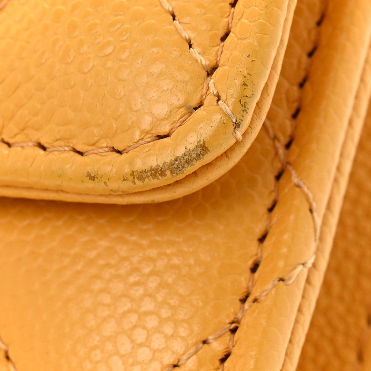 Caviar Quilted Wallet on Chain WOC Yellow