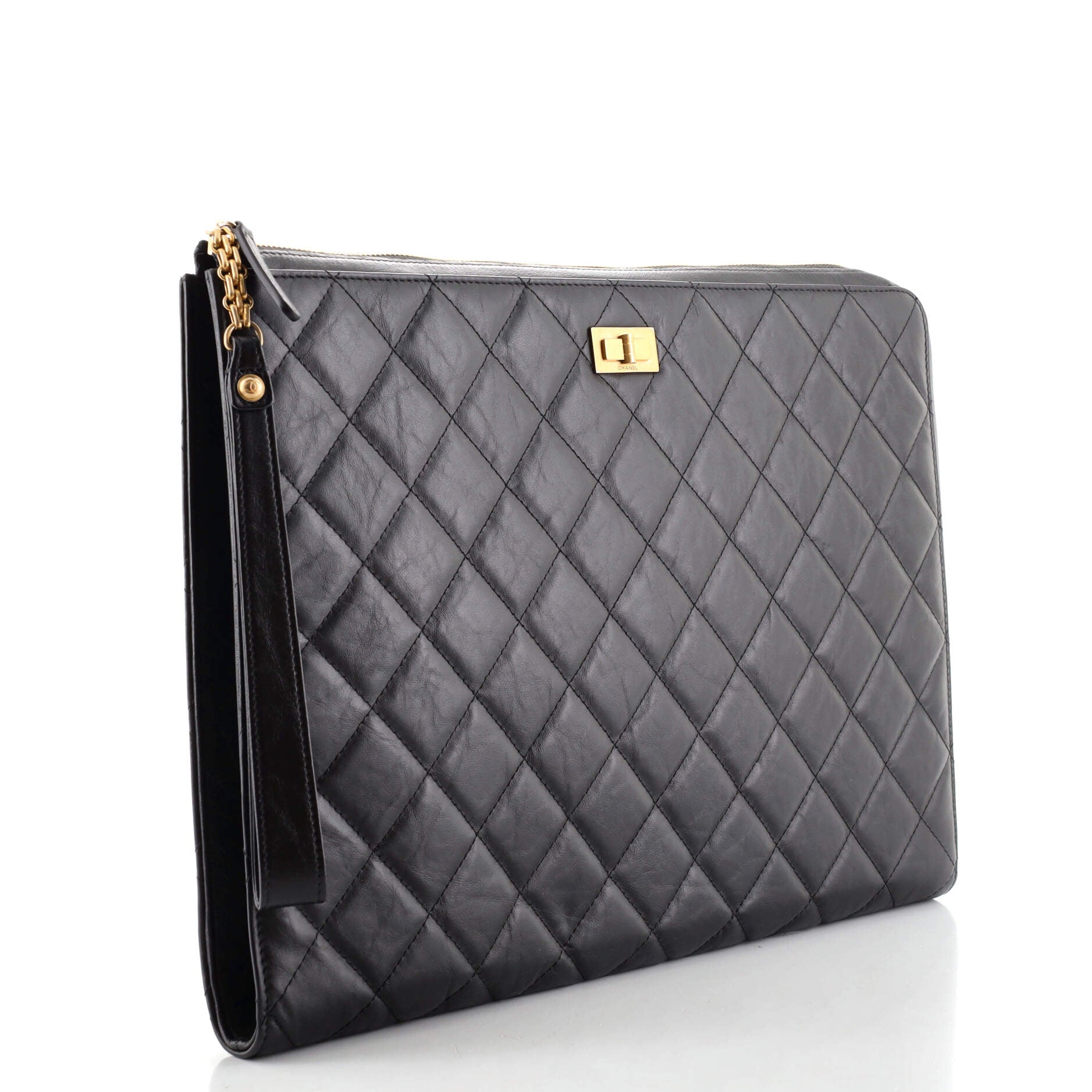 Reissue 2.55 Zip Clutch Quilted Aged Calfskin Large