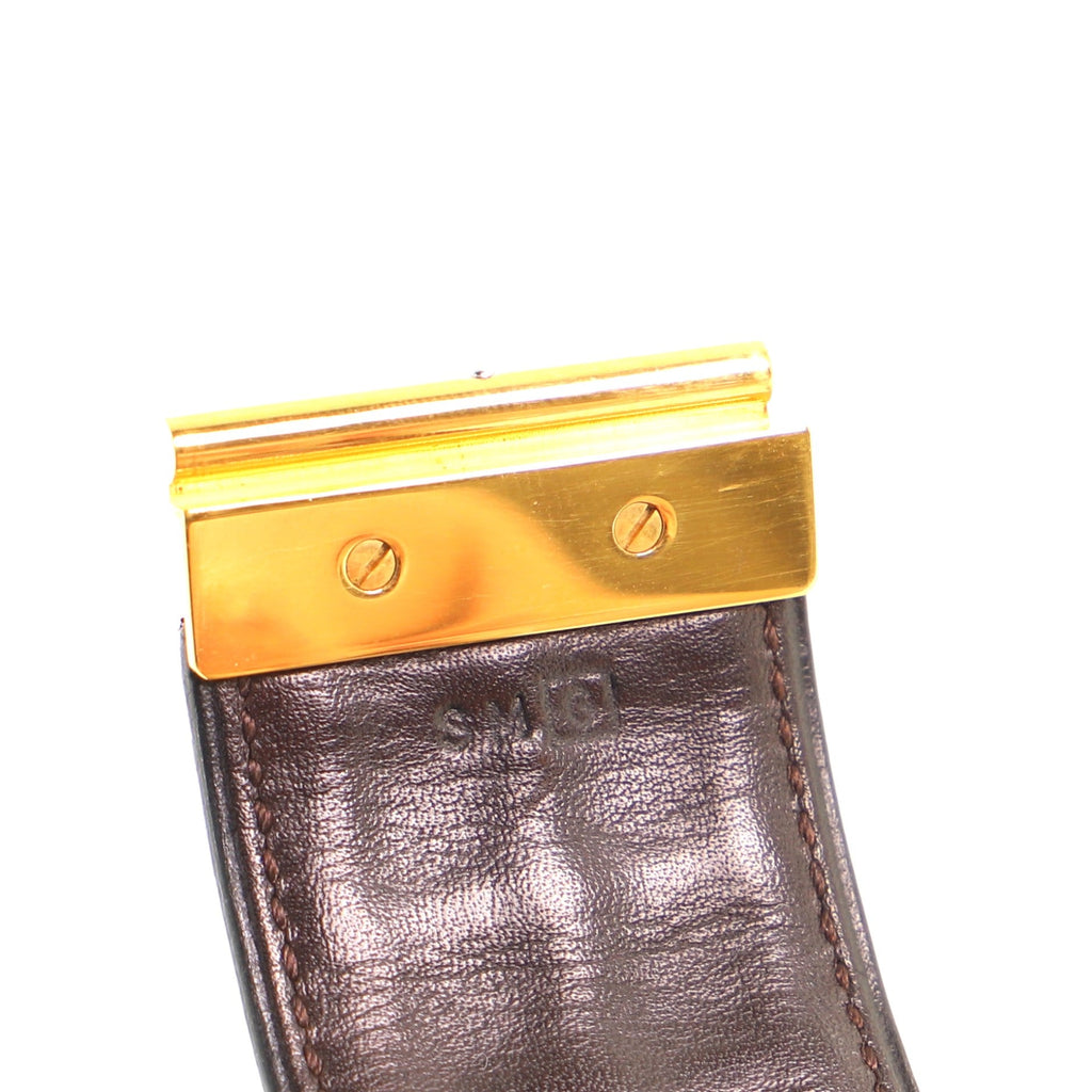 Hinged Bracelet Waved Leather with Metal