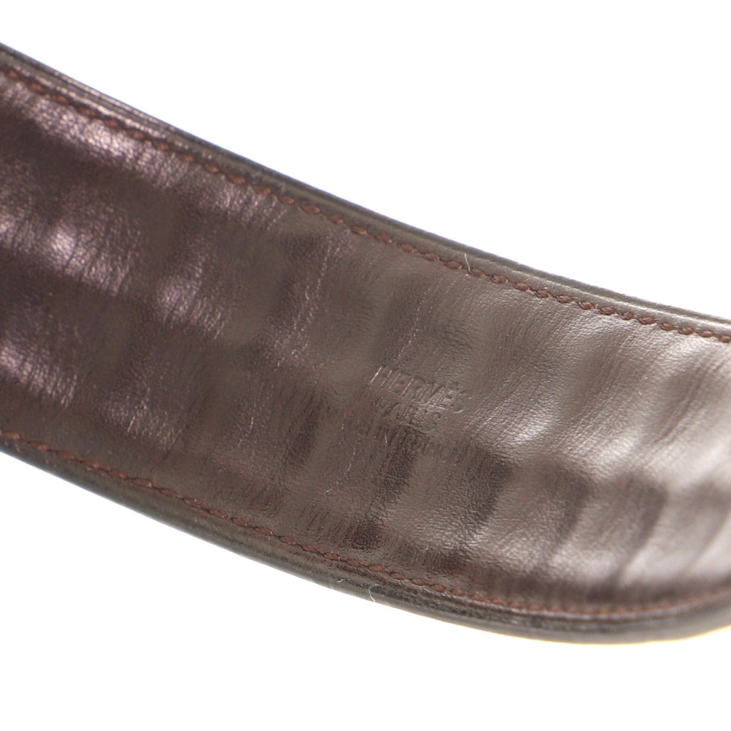Hinged Bracelet Waved Leather with Metal