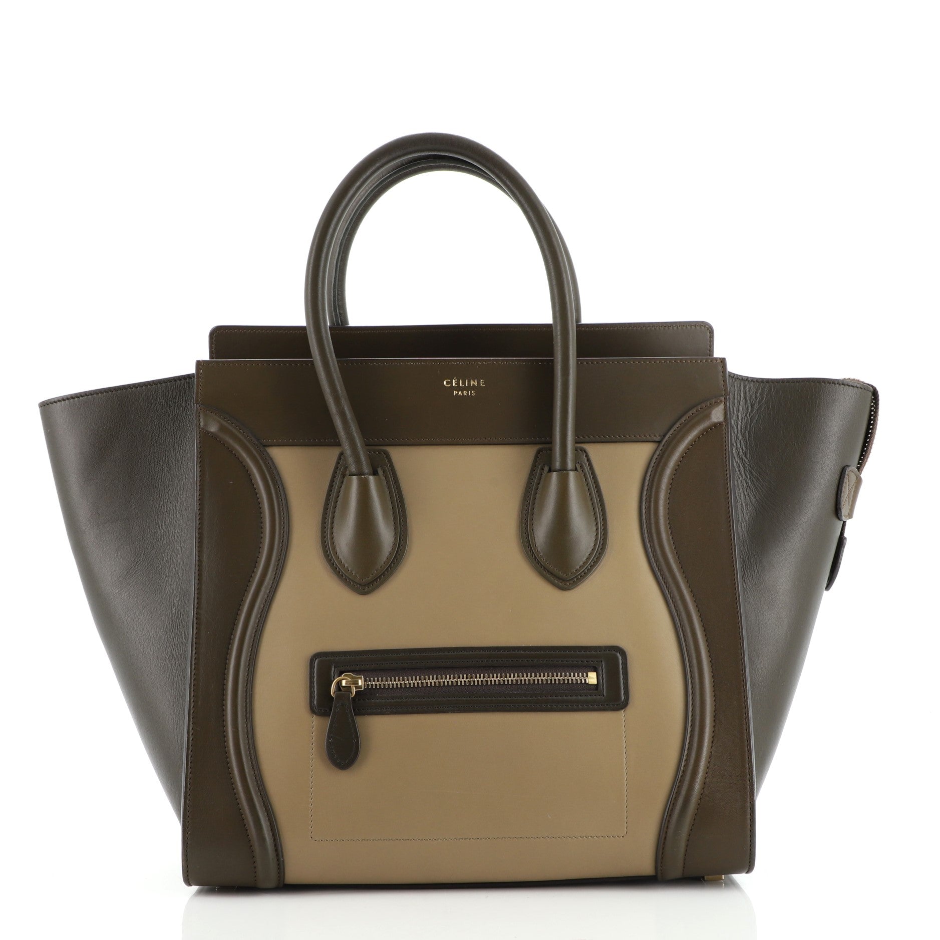 Tricolor Luggage Bag Leather Mini