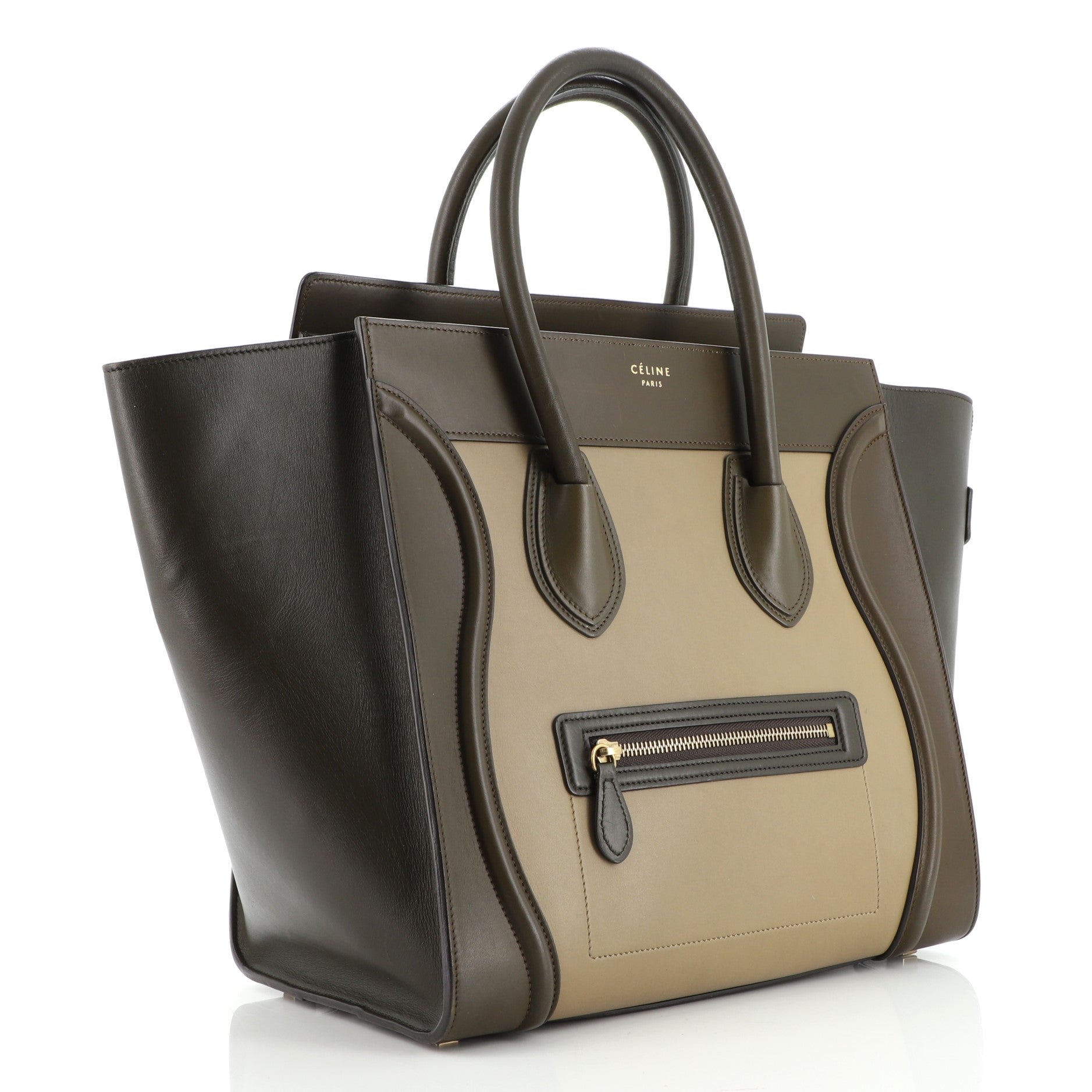 Tricolor Luggage Bag Leather Mini