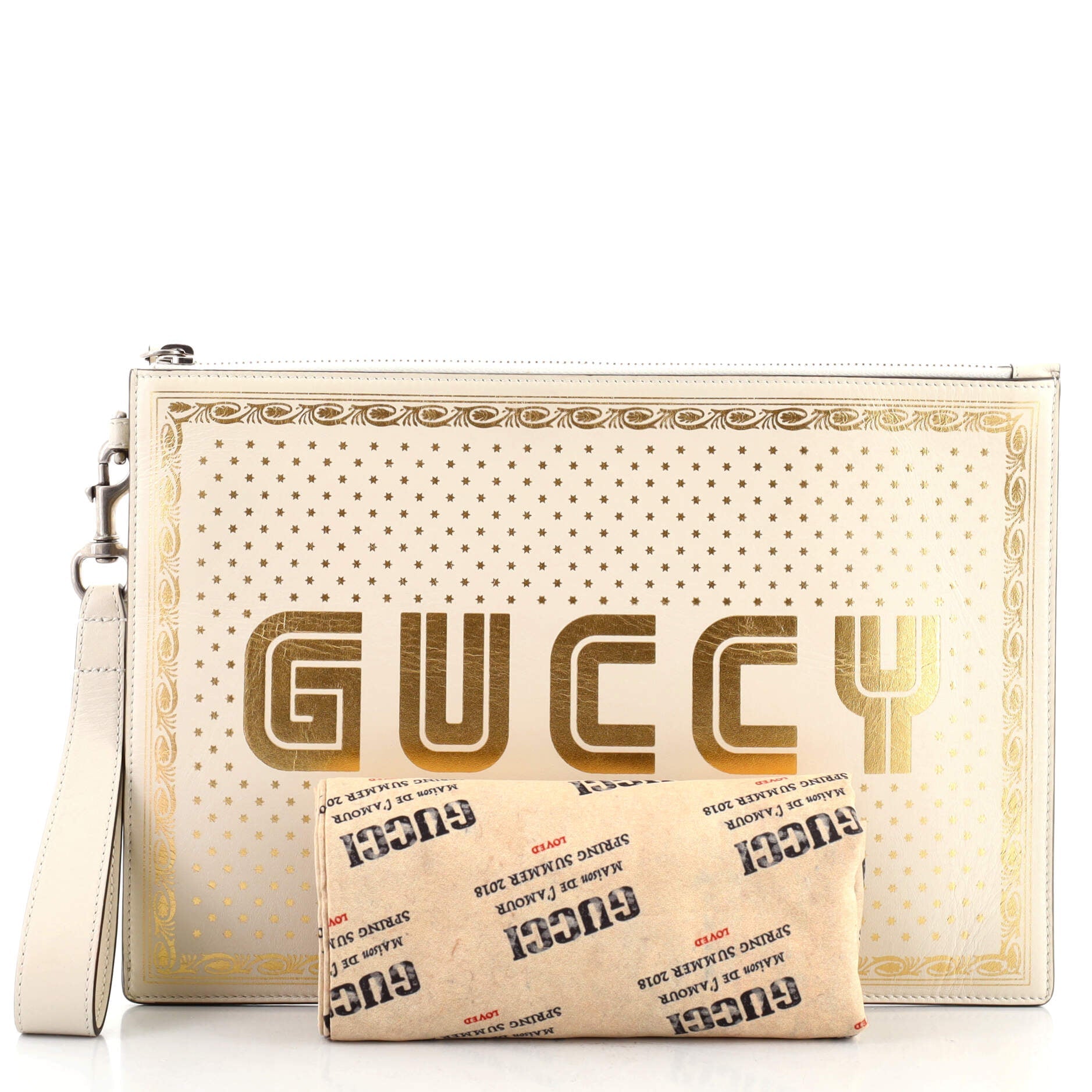 Wristlet Clutch Limited Edition Printed Leather