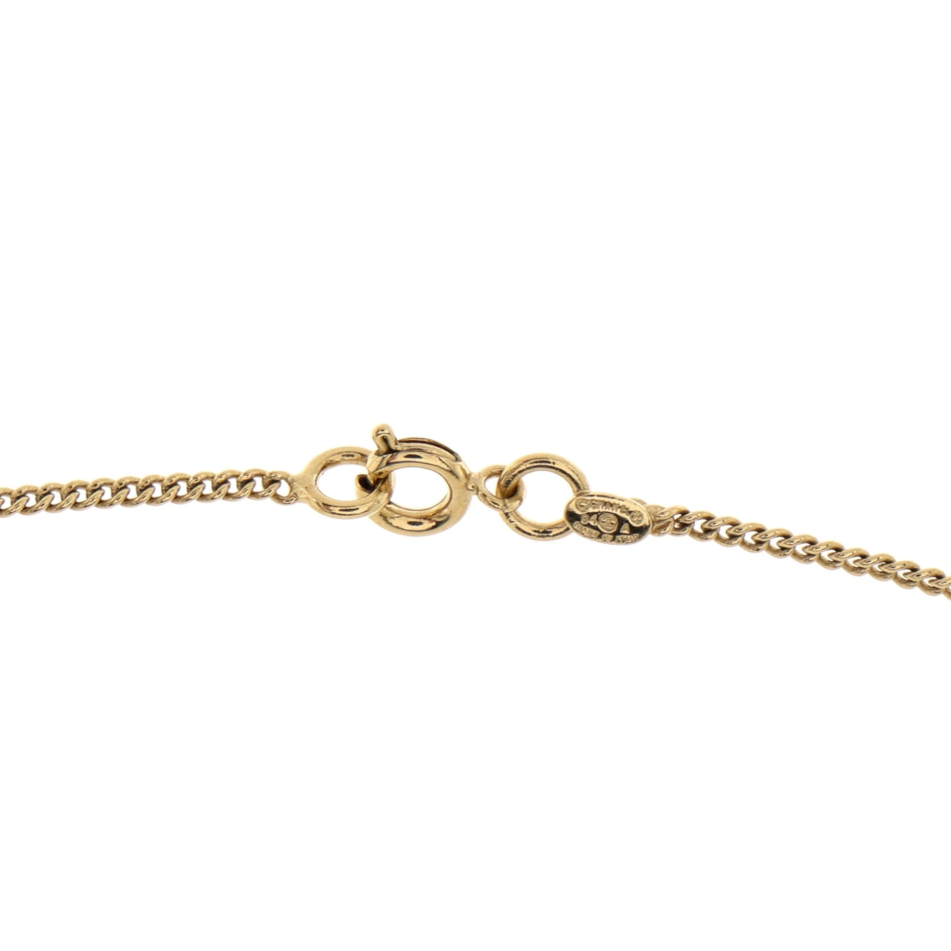 CC Pendant Necklace Metal with Crystals