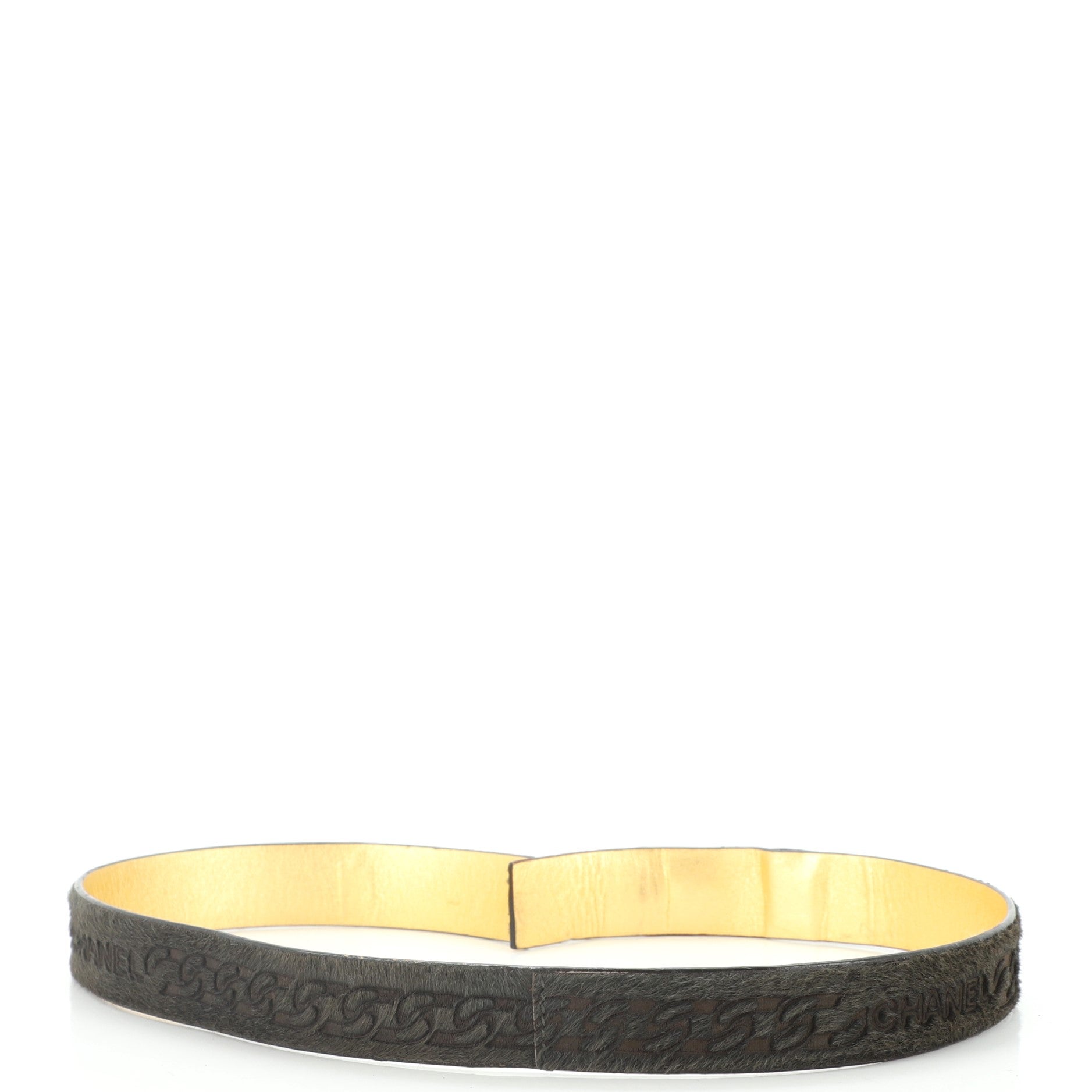 Buckle Belt Calf Hair and Leather 70