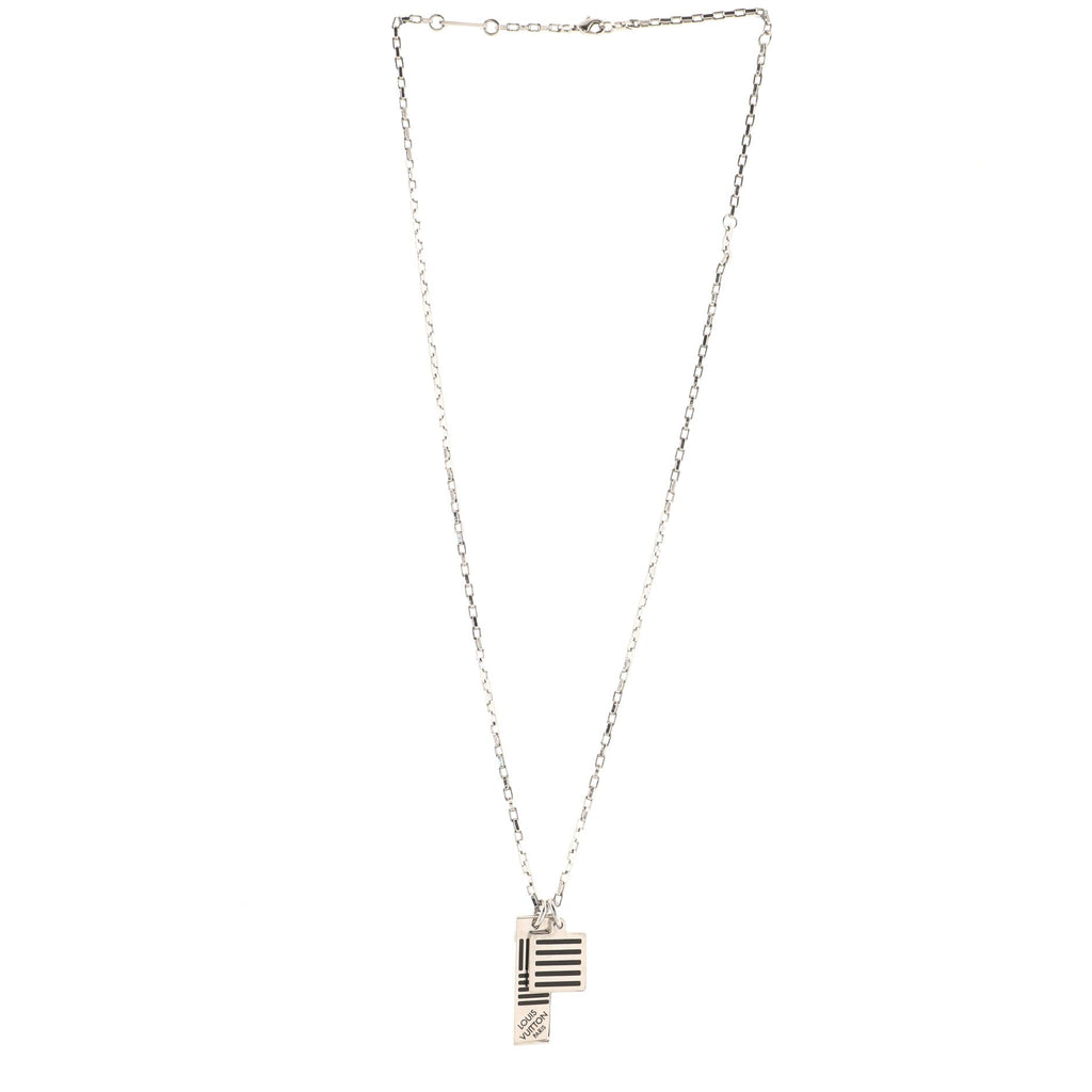 Collier Damier Colors Pendant Necklace Metal with Enamel